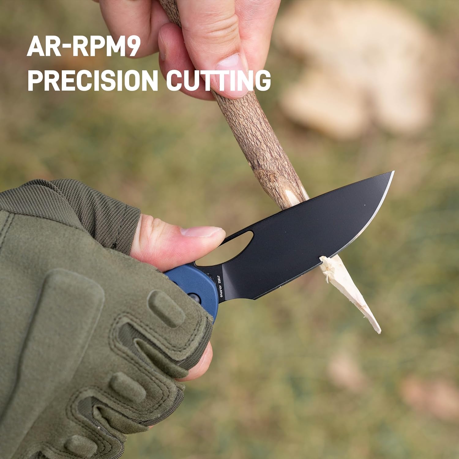 CJRB Acacia J1952 AR-RPM9 Blade Steel FRN Handle Folding Knives - Black PVD Blade/Blue FRN Handle (J1952-BBU)