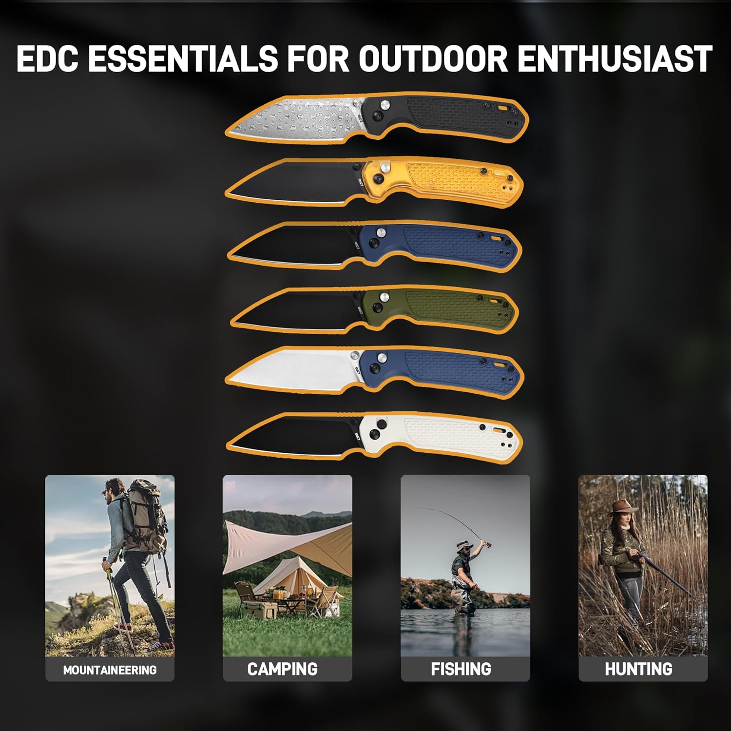 CJRB Pyrite-Light J1945 Damascus Blade FRN Handle Folding Knives