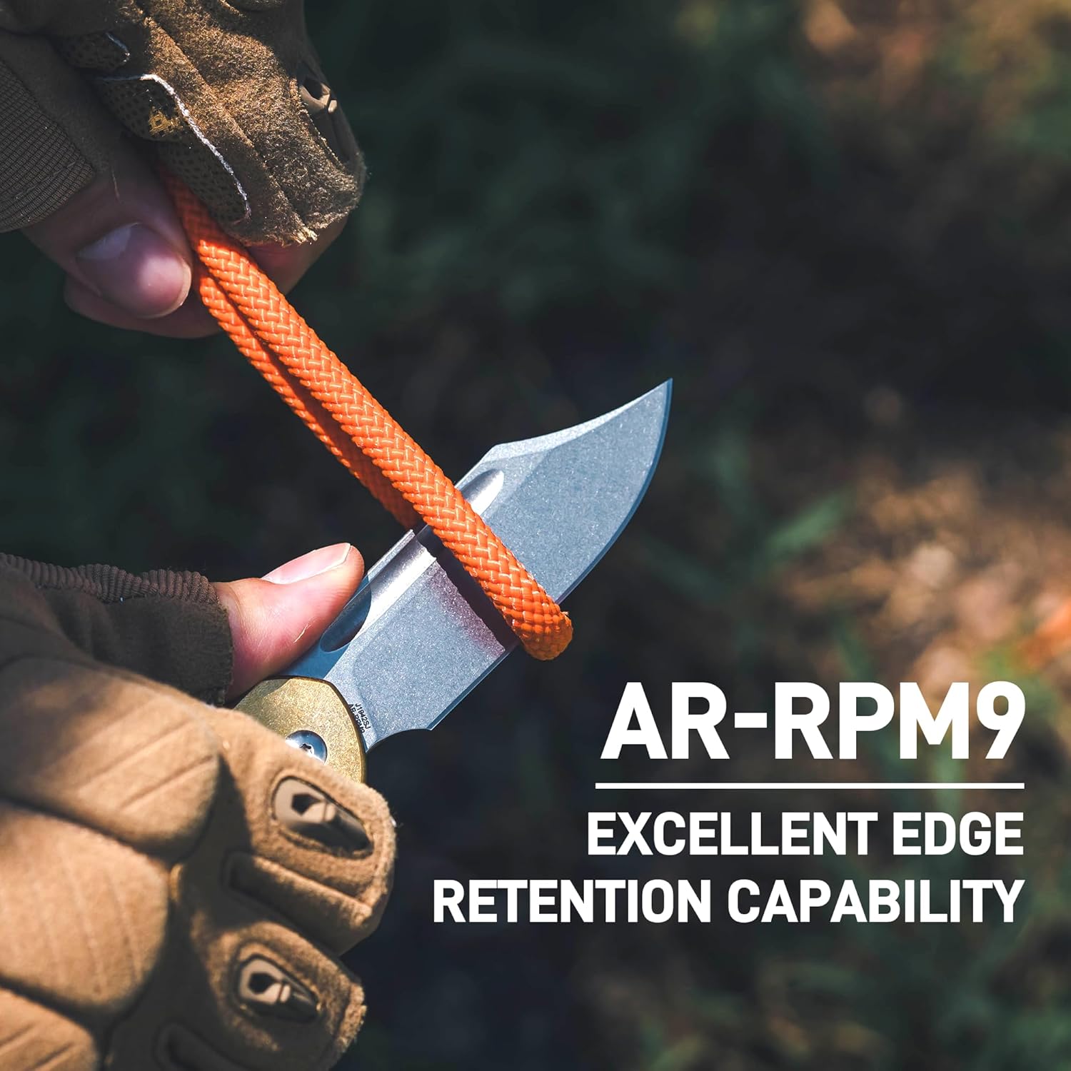 CJRB Bowie Pyrite J1942SJ AR-RPM9 Blade Brass and Wood Handle Folding Knife