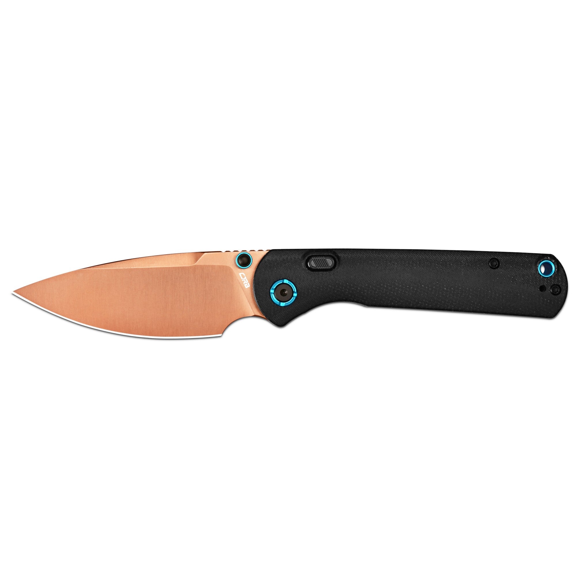CJRB Latitude Thumb Stud & Top Liner Lock Folding Knife Black Micarta Handle (3.47'' Rose Gold AR-RPM9 Steel Blade) J1975-RBK (Exclusive)