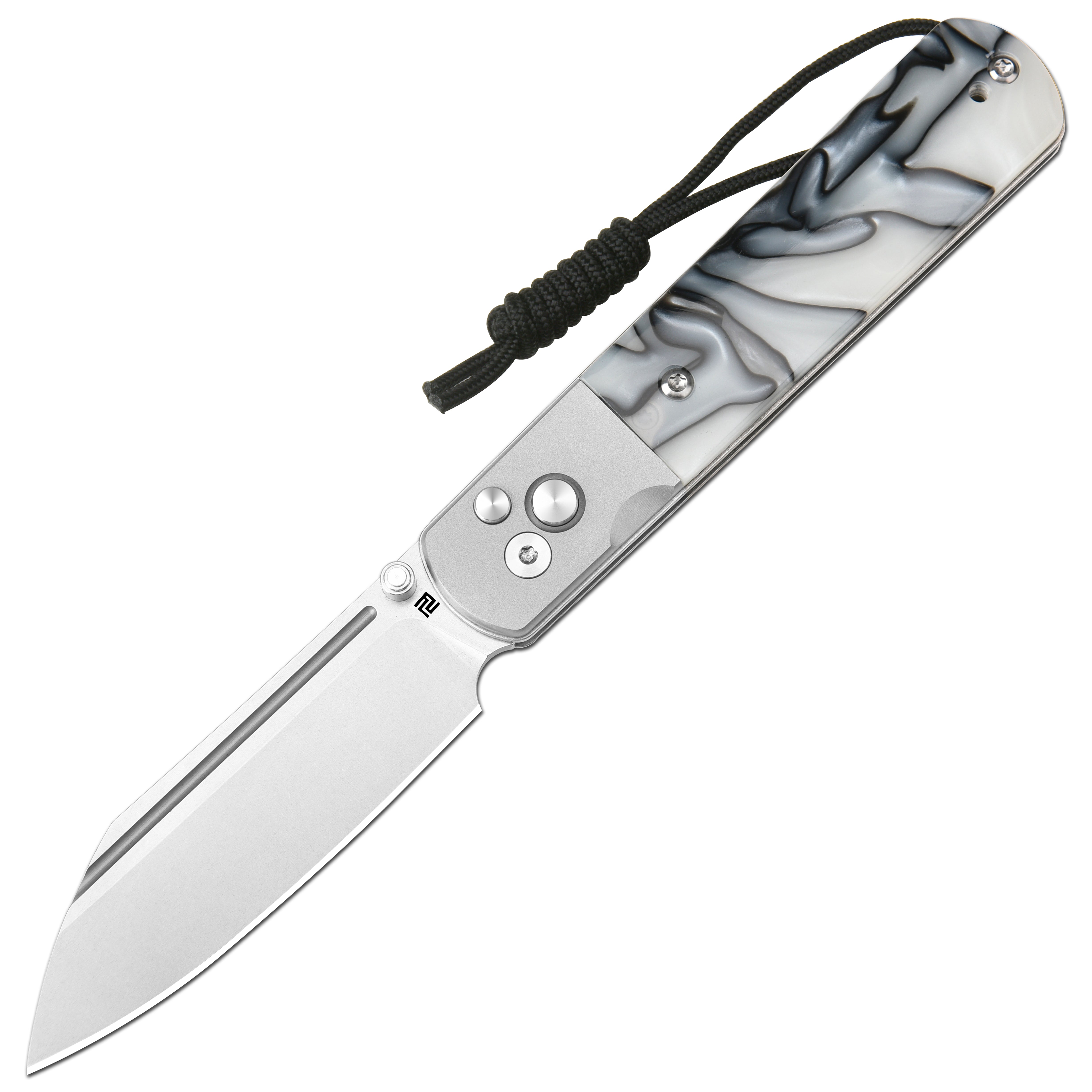 Artisan Cutlery Holm 1875P AR-RPM9 Steel Blade Acrylic Handle Folding Knives - Blade & White (1875P-WHA)