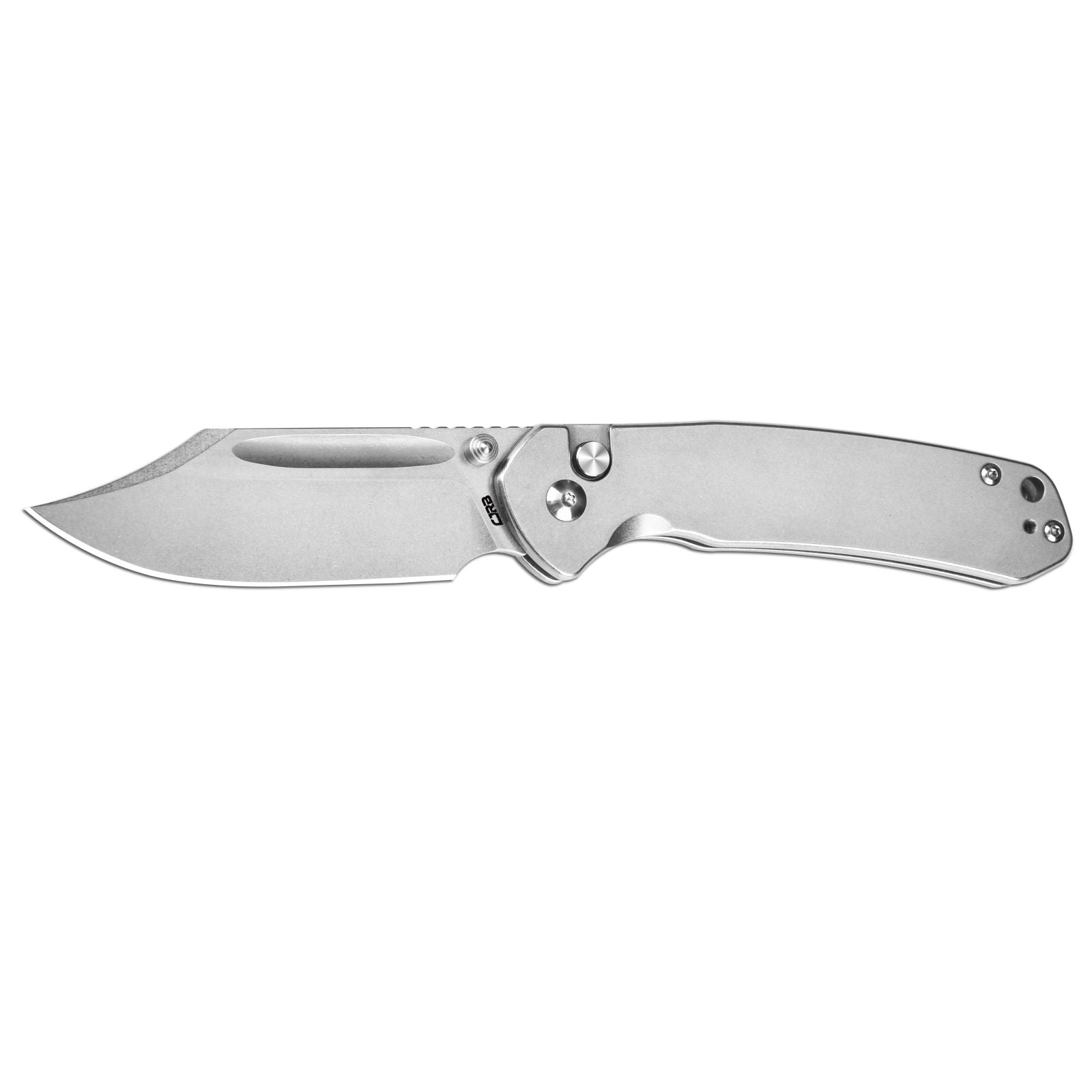 CJRB Bowie Pyrite J1942 AR-RPM9 Steel Blade Steel Handle Folding Knives - Stonewash Steel (J1942-ST)