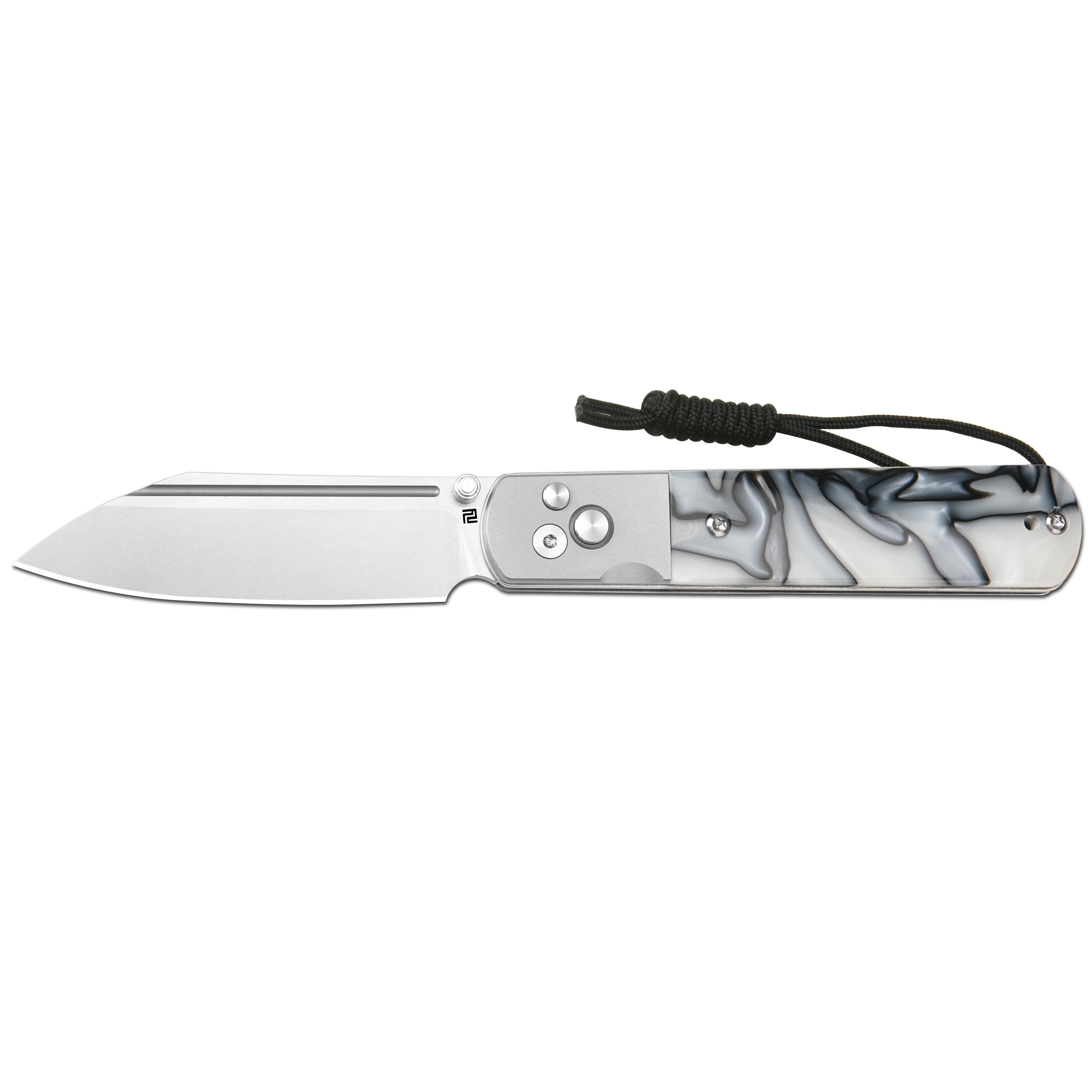 Artisan Cutlery Holm 1875P AR-RPM9 Steel Blade Acrylic Handle Folding Knives - Blade & White (1875P-WHA)