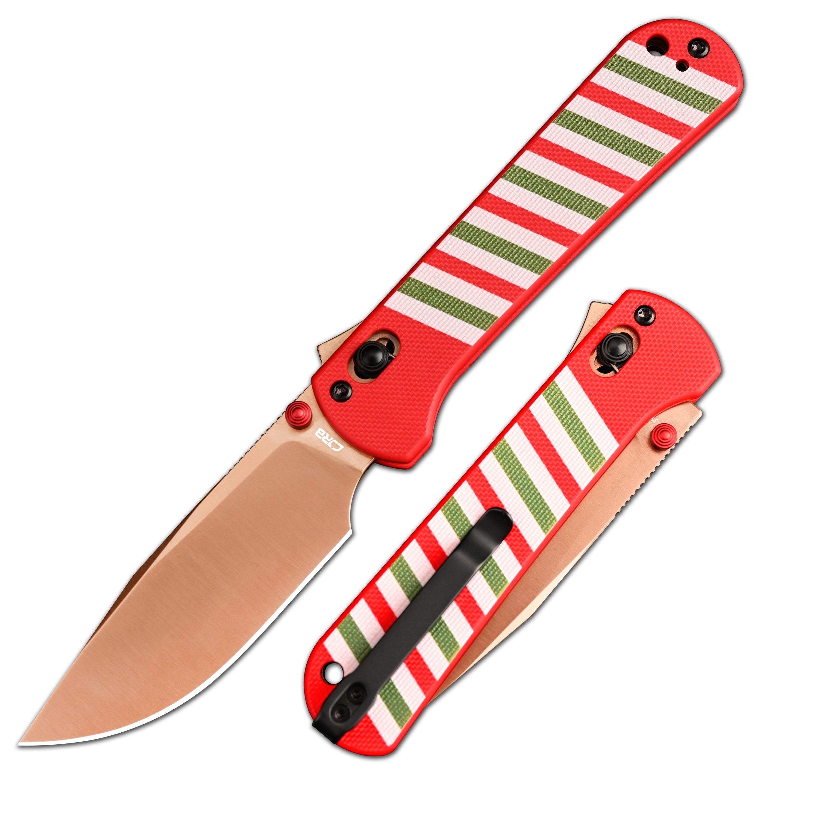 CJRB Bolt J1960 AR-RPM9 Steel Blade G10 Handle Folding Knives (Holiday Exclusive) - All Wraped Up (J1960M-RE)