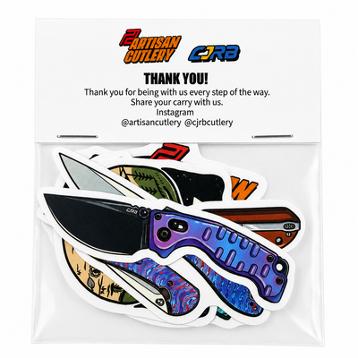 Artisan Cutlery & CJRB Knife Collection Sticker Pack – 6 Piece EDC Sticker Set