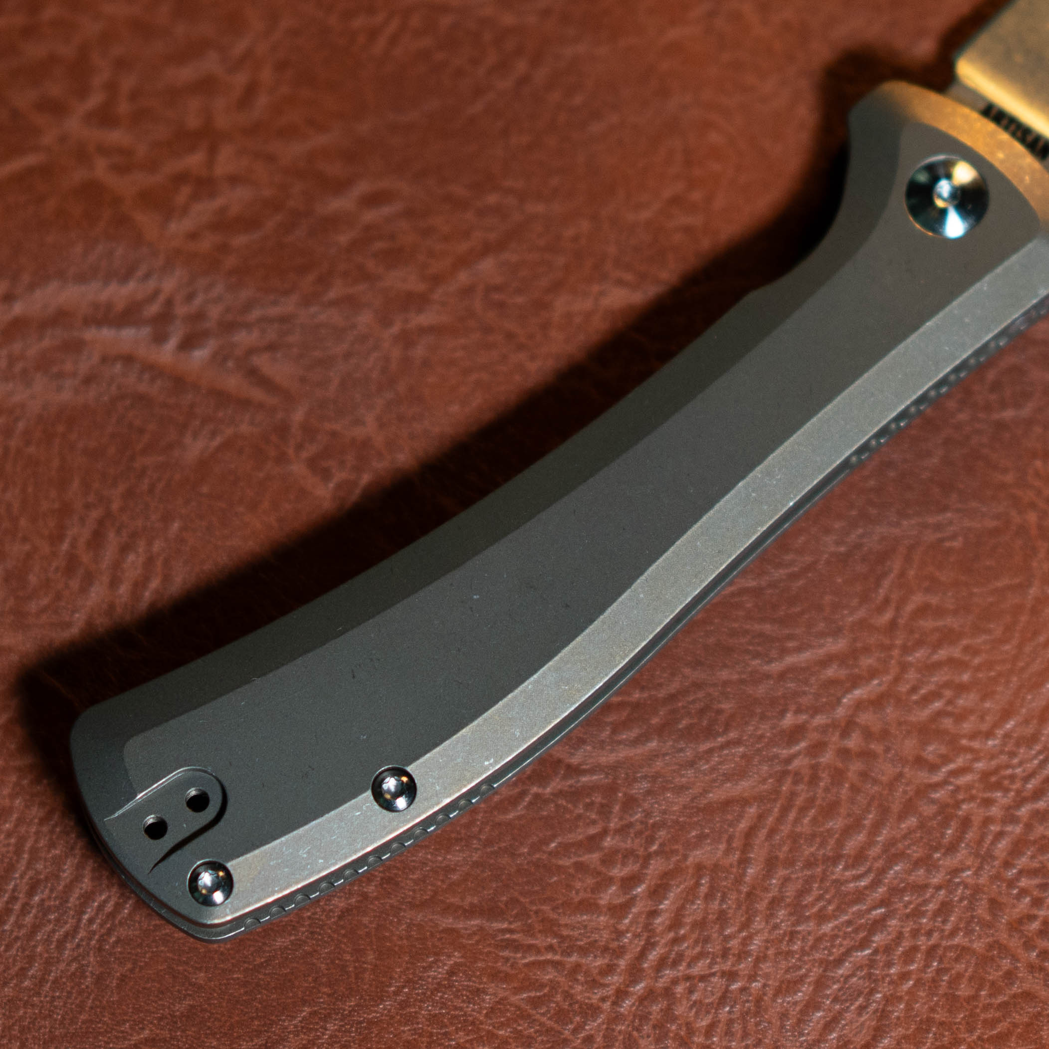 Artisan Cutlery Santee Thumb Stud & Frame Lock Folding Knife Titanium Handle (3.54'' CPM S35VN Steel Stone Wash Blade) 1888G-GY