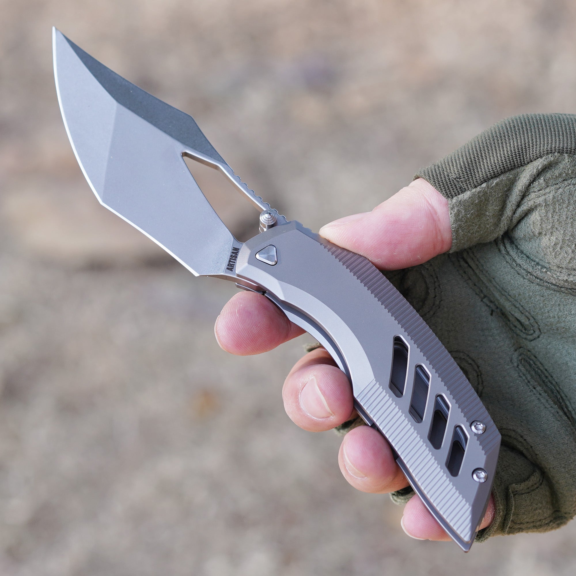 Artisan Cutlery Dark Wing 1887G-GY S35VN Folding Knife