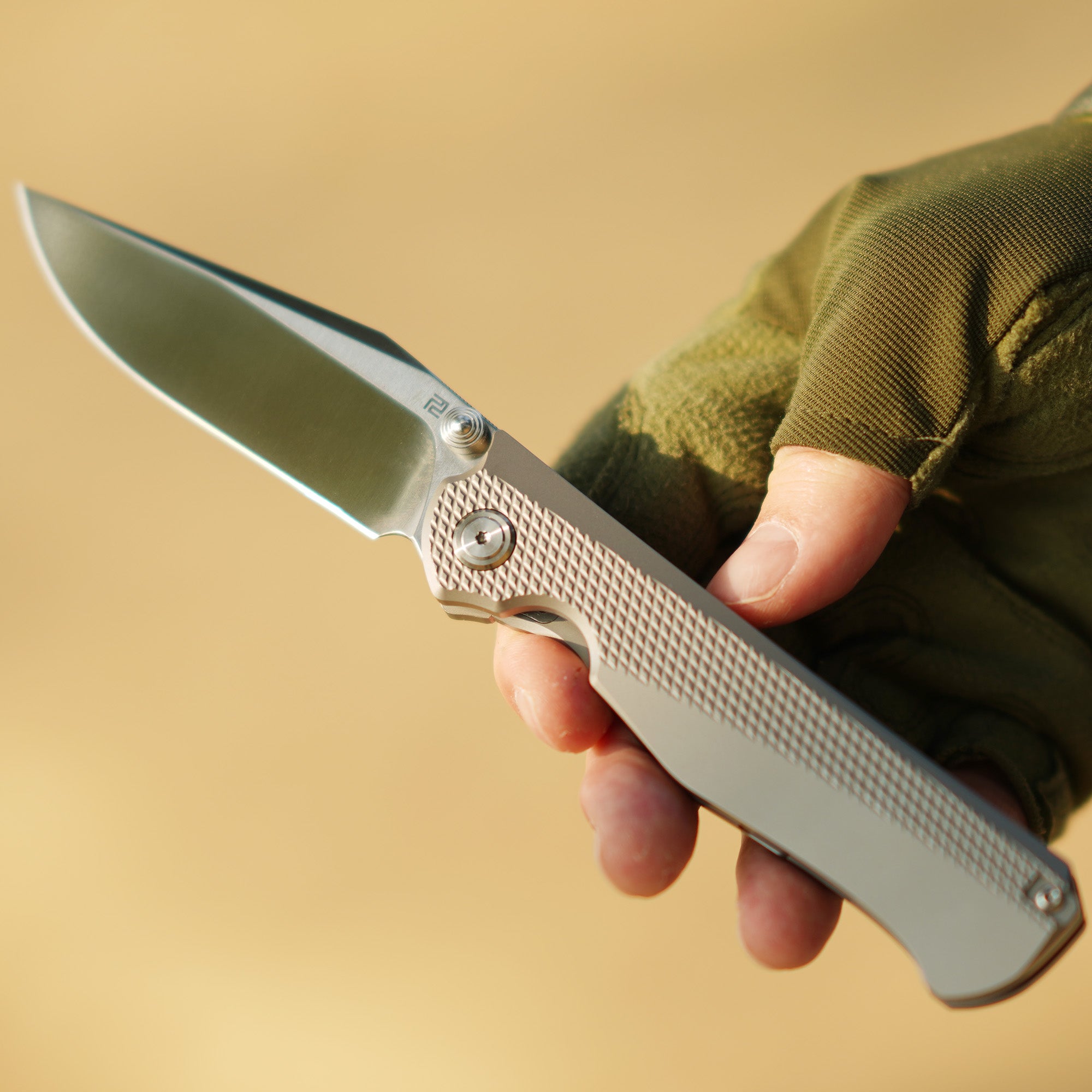 Artisan Cutlery Crusoe ATZ-1869G S90V Blade Titanium Handle Folding Knives