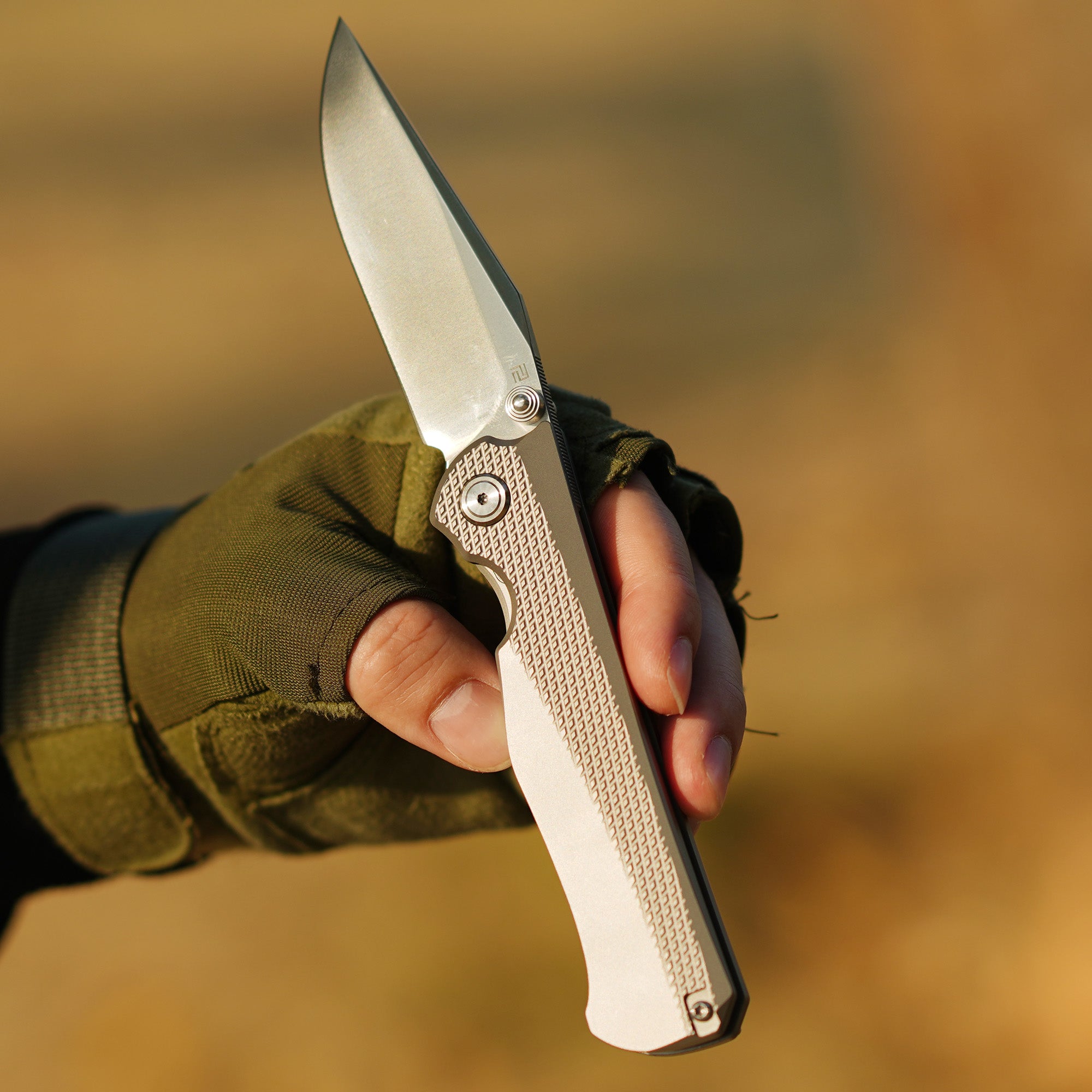 Artisan Cutlery Crusoe ATZ-1869G S90V Blade Titanium Handle Folding Knives