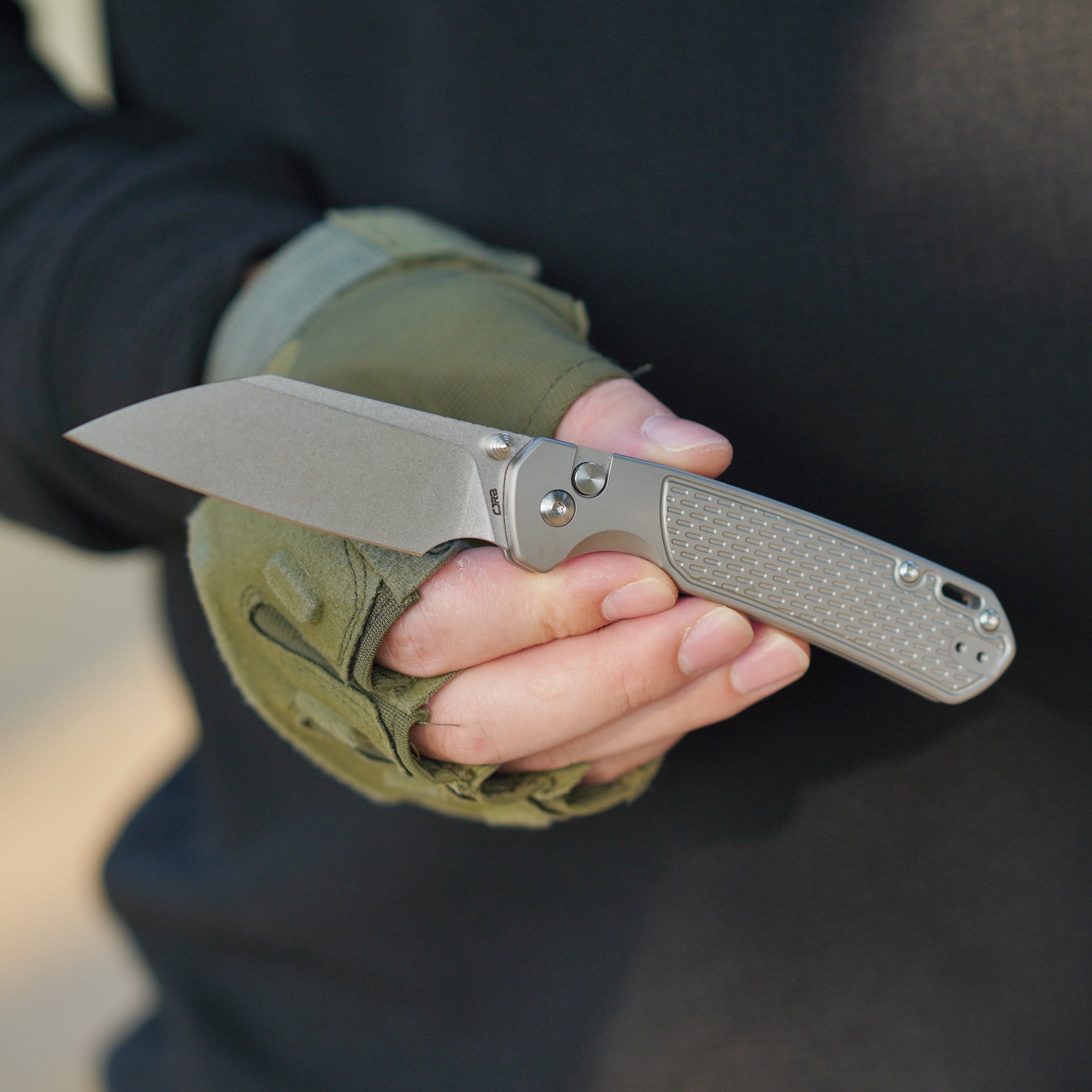 CJRB Pyrite-Light J1945T CPM 20CV Steel Titanium Handle Folding