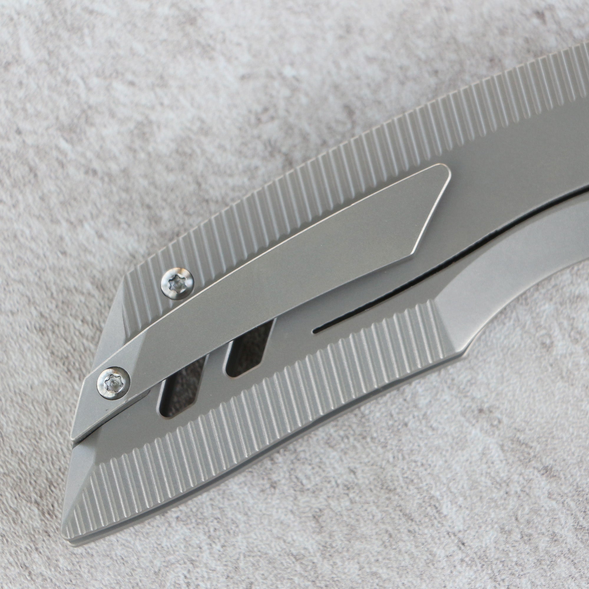 Artisan Cutlery Dark Wing Thumb Hole & Front Flipper Frame Lock EDC Knife Titanium Handle(3.63'' S35VN Stone Wash Blade ) 1887G-GY