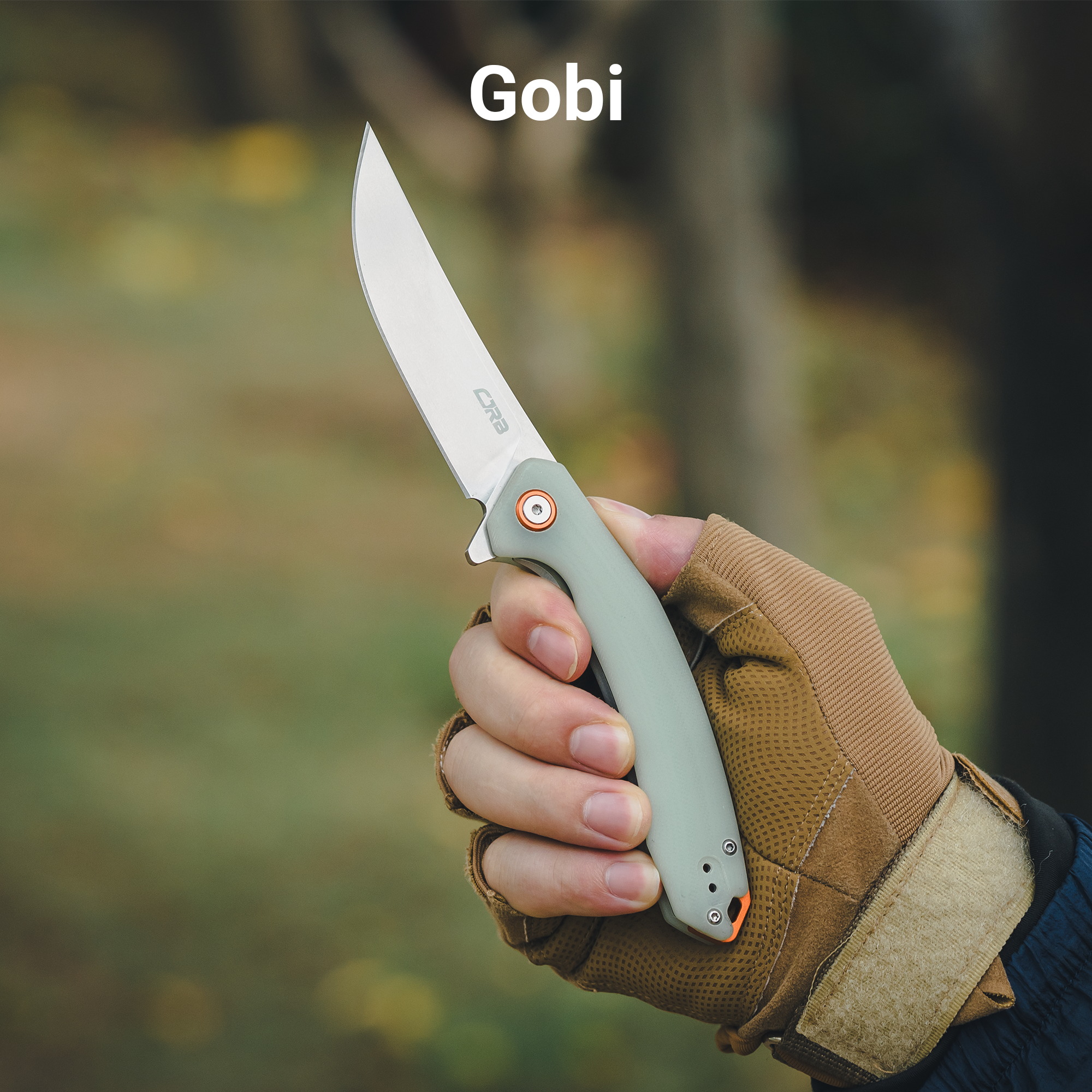 Cjrb Gobi J1906 AR-RPM9 Blade G10(Contoured & Cnc Pattern Texture) Handle Folding Knives - Natural Green (J1906-NTG)