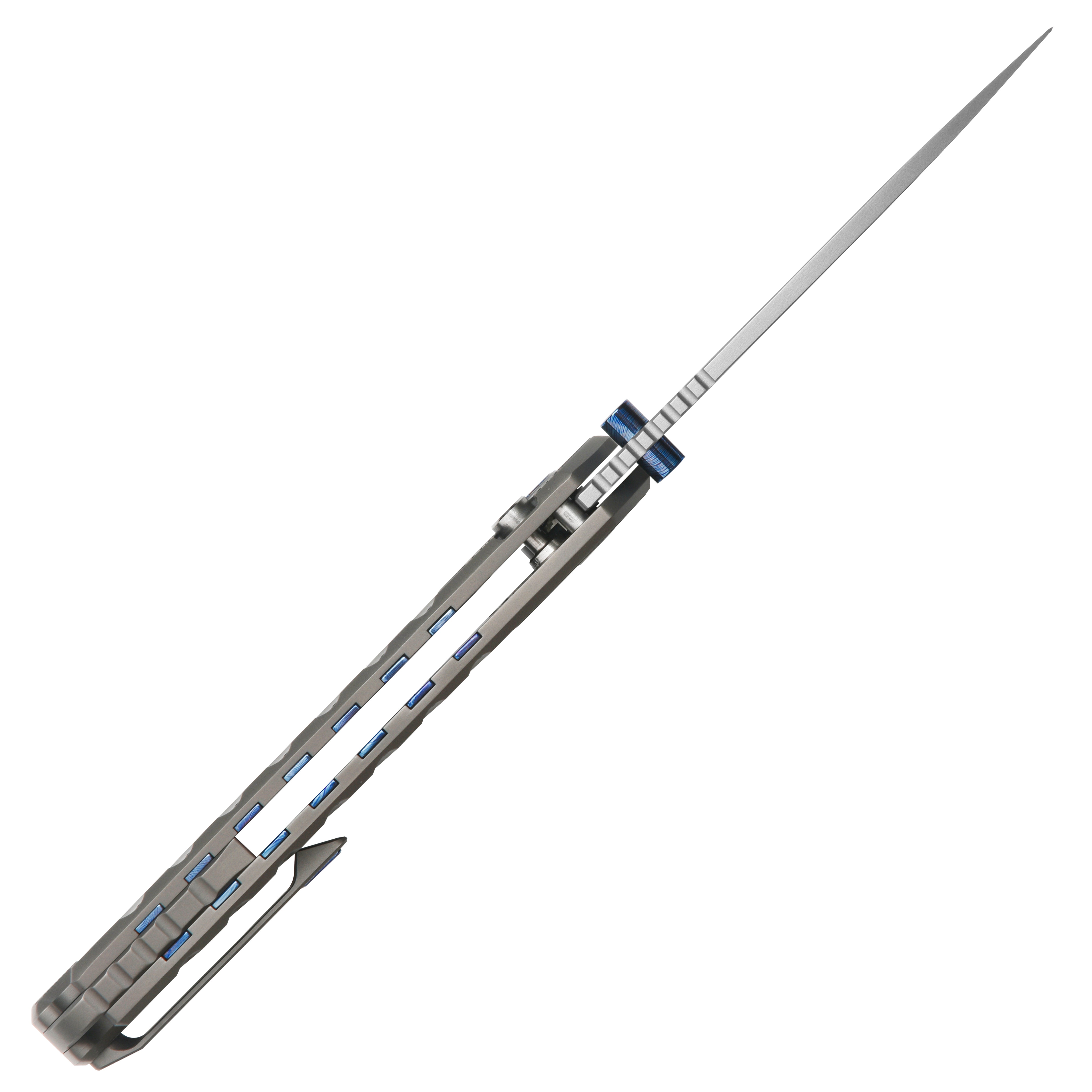 CJRB Galactic Pyrite J1925G S90V Blade Titanium and Titanium Damascus Inlay Handle Folding Knives(Limited edition) - Gray (J1925G-TDB)