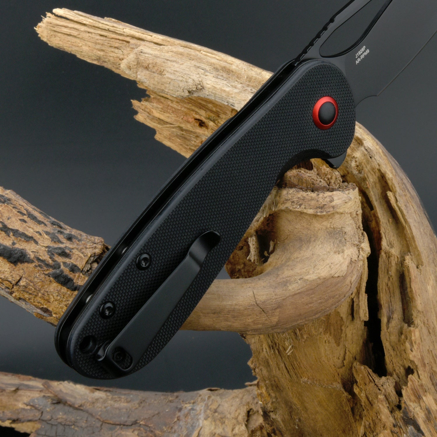 CJRB Lago J1926 AR-RPM9 Steel G10 Handle Folding Knives - Black PVD Blade Black G10 Handle (J1926-DE)