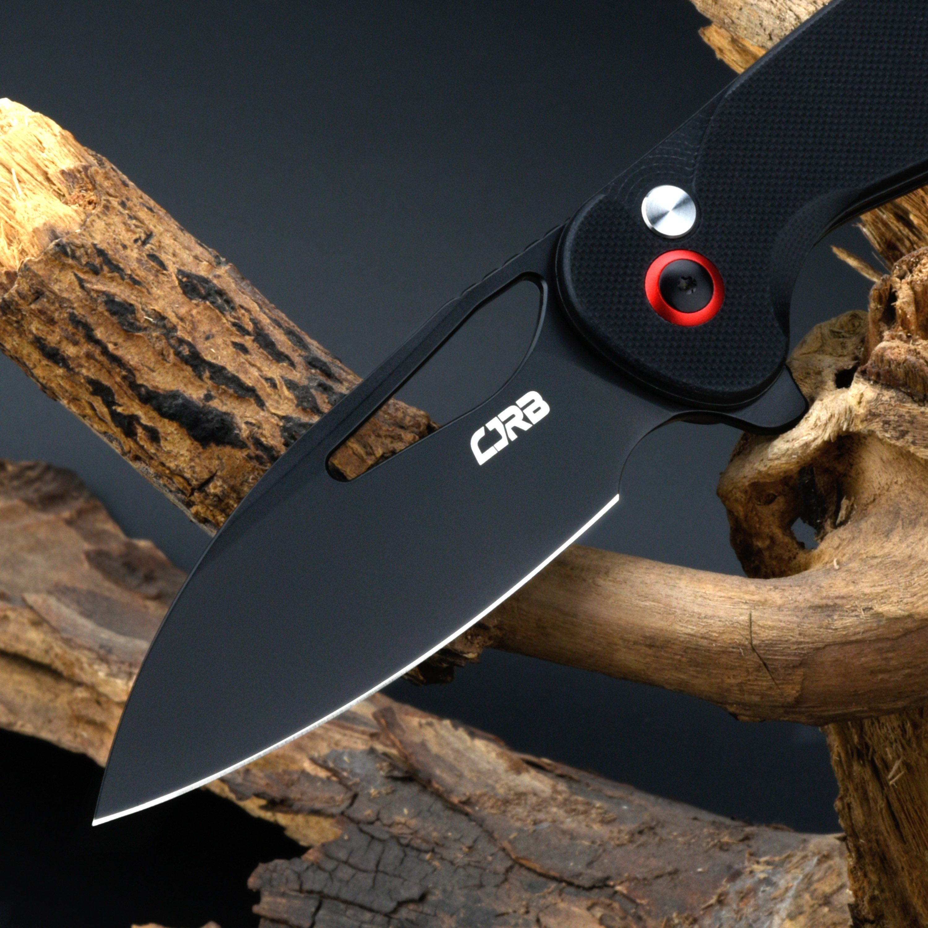 CJRB Lago J1926 AR-RPM9 Steel G10 Handle Folding Knives - Black PVD Blade Black G10 Handle (J1926-DE)