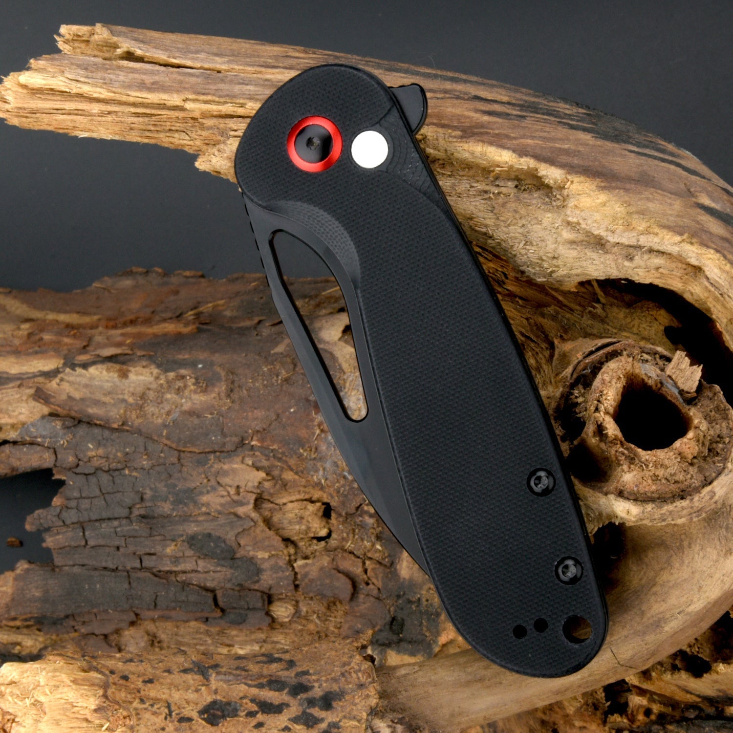 CJRB Lago J1926 AR-RPM9 Steel G10 Handle Folding Knives - Black PVD Blade Black G10 Handle (J1926-DE)