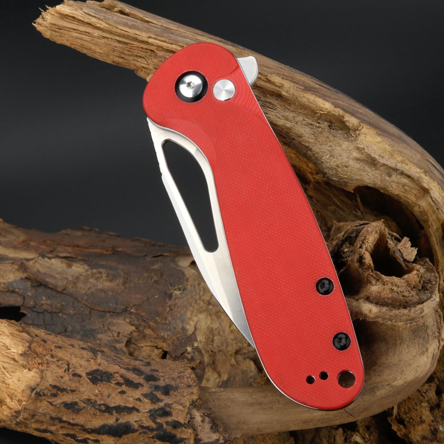 CJRB Lago J1926 AR-RPM9 Steel G10 Handle Folding Knives - Sand Polish Blade Red G10 Handle (J1926-RE)