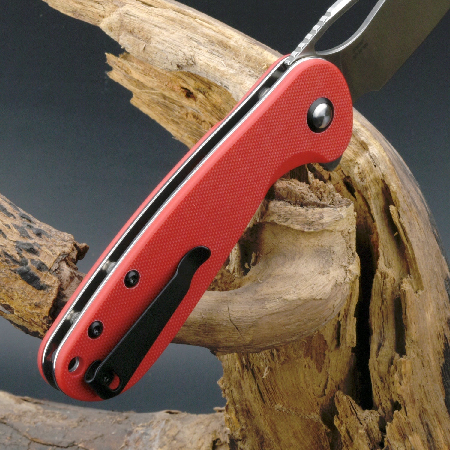 CJRB Lago J1926 AR-RPM9 Steel G10 Handle Folding Knives - Sand Polish Blade Red G10 Handle (J1926-RE)