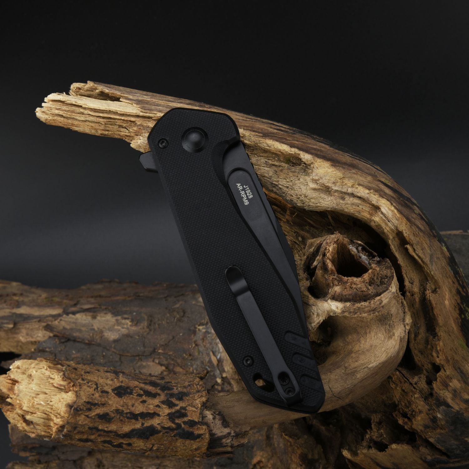 CJRB Riff J1928 AR-RPM9 Steel Blade G10 Handle Folding Knives - Black Pvd / G10 (J1928-BBK)