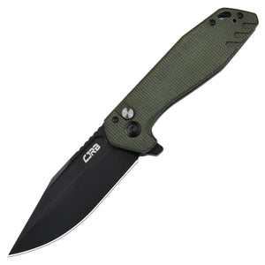CJRB Riff J1928 AR-RPM9 Steel Blade Micarta Handle Folding Knives - Black PVD / Green Micarta (J1928-BMGN)