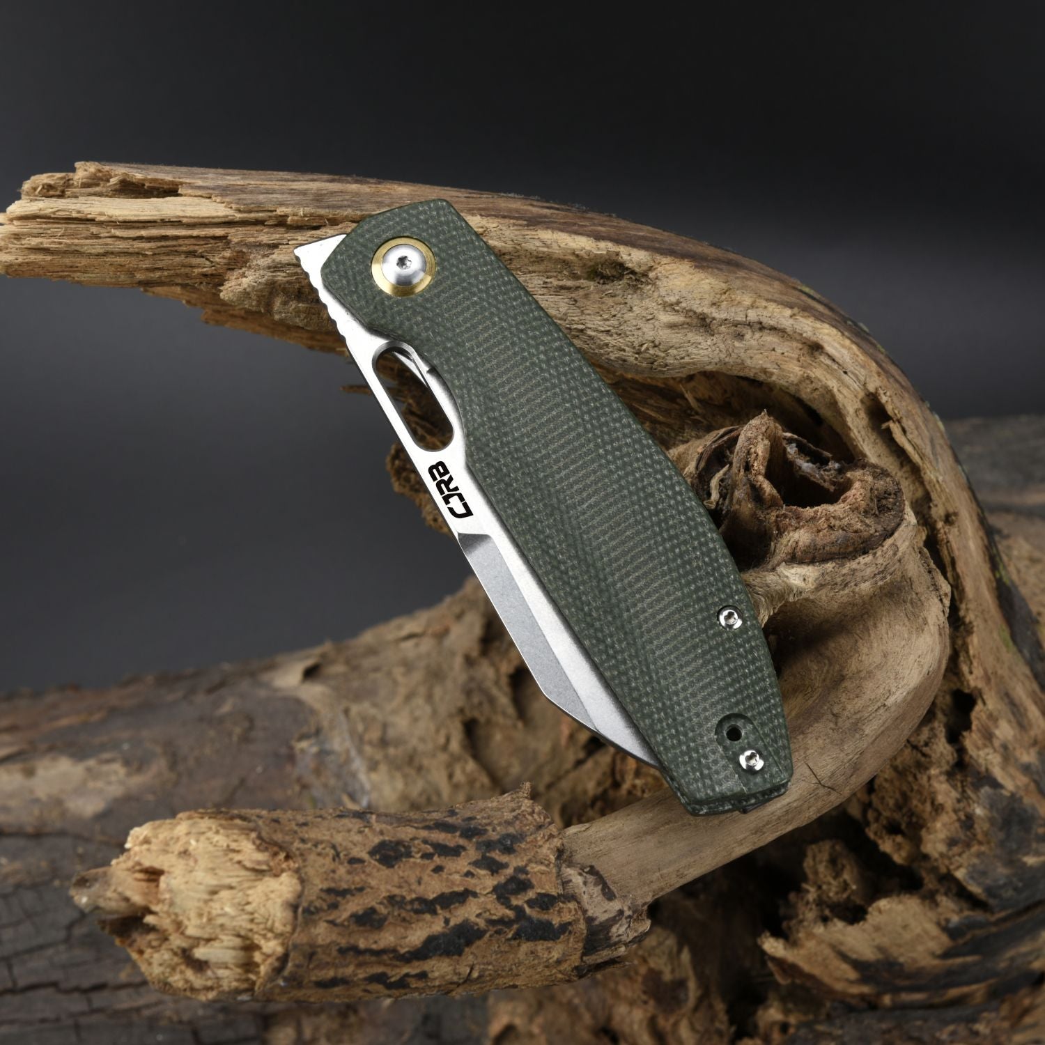CJRB Ekko J1929 Liner Lock AR-RPM9 Steel Blade Micarta Handle Folding Knives - Micarta Green (J1929-MGN)
