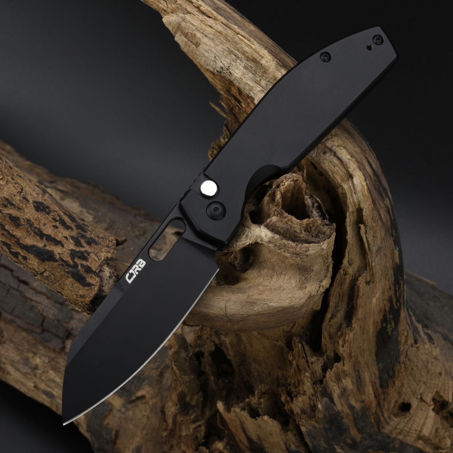 CJRB Ekko J1929 Button Lock AR-RPM9 Steel Blade Folding Knives - Black PVD Steel(Black) (J1929B-BST)