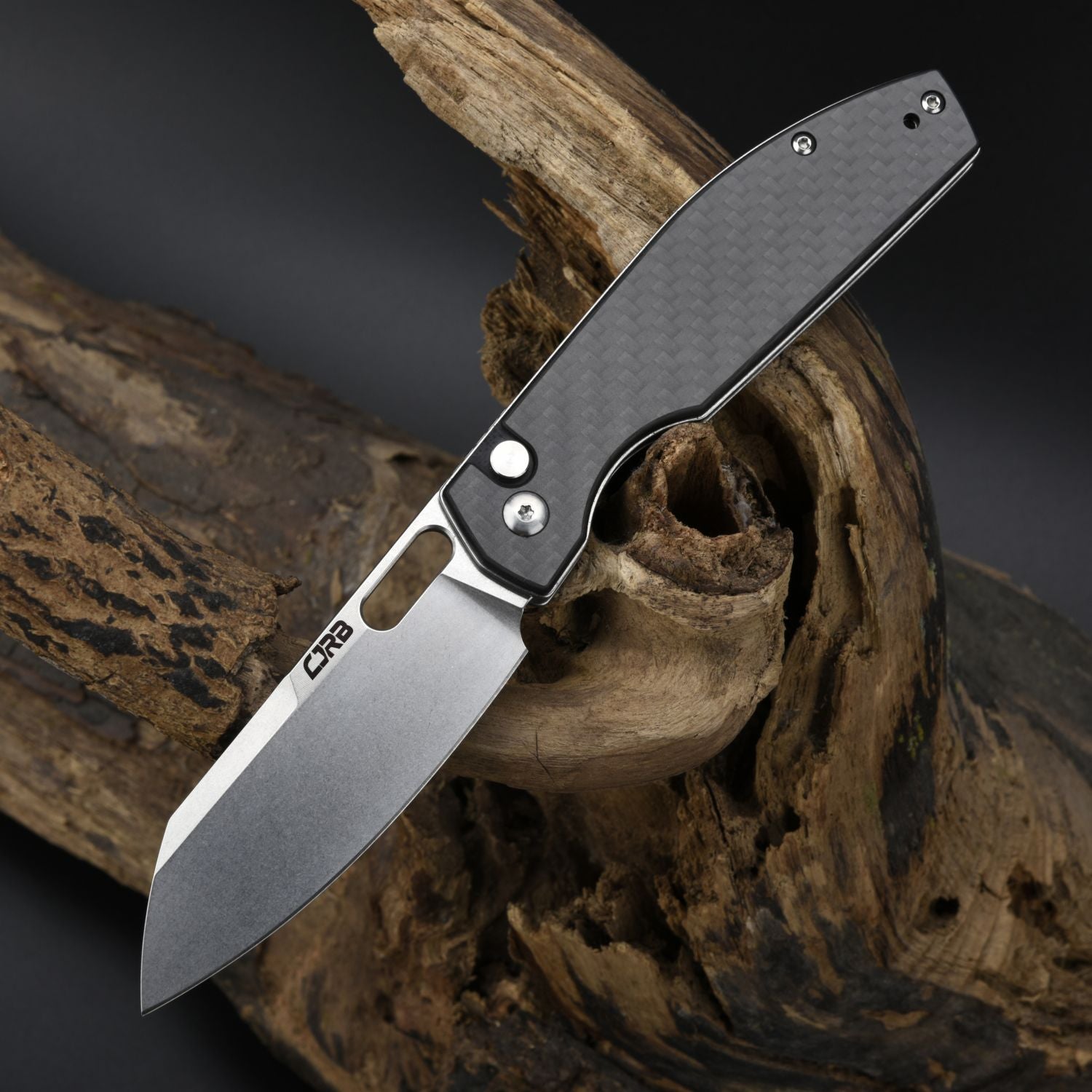 CJRB Ekko J1929 Button Lock AR-RPM9 Steel Blade Folding Knives - Carbon Fiber (J1929B-CF)