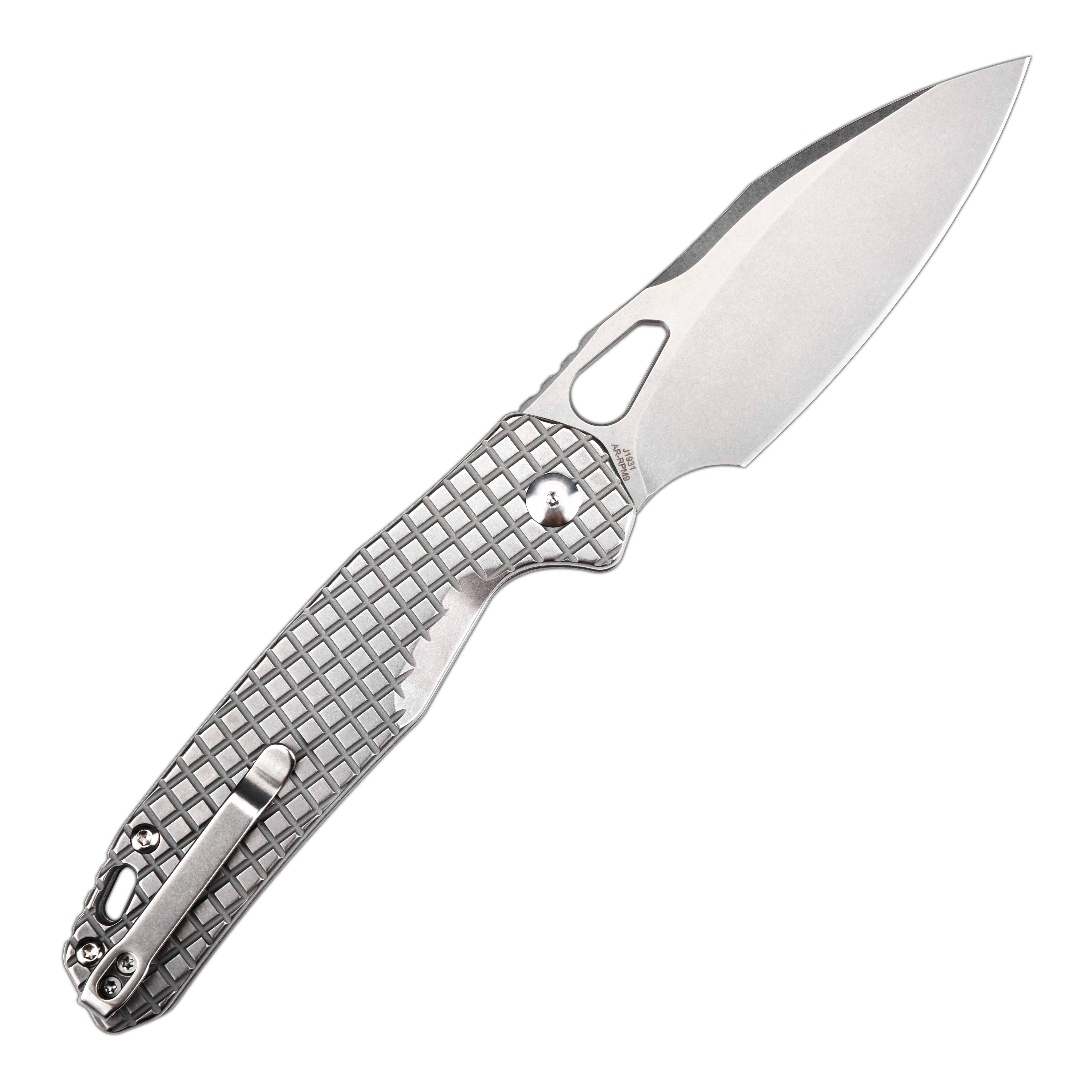 CJRB Frack J1931 AR-RPM9 Steel Blade Steel(Frag pattern) Handle Folding Knives - Stone Wash (J1931-FST)