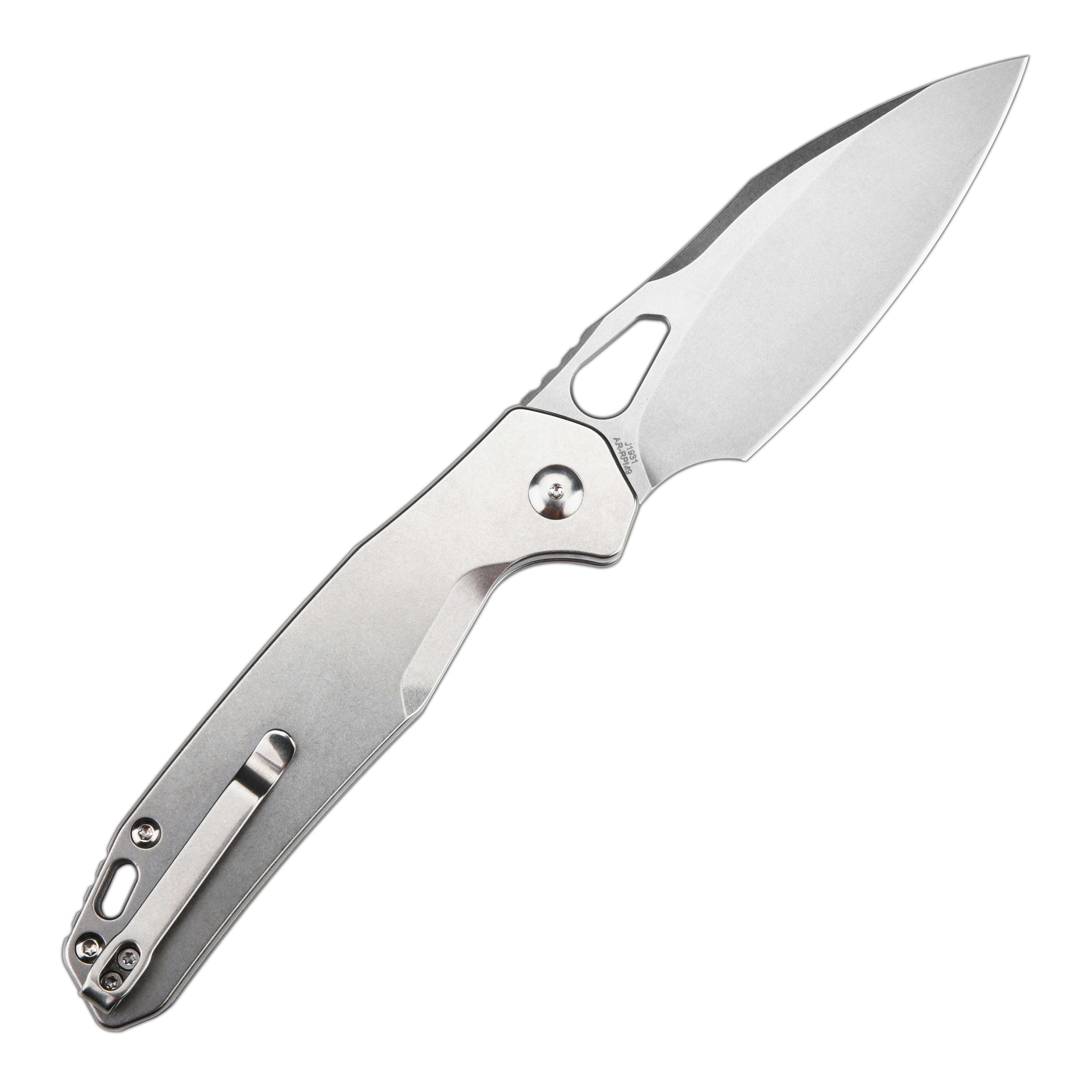CJRB Frack J1931 AR-RPM9 Steel Blade Steel Handle Folding Knives - Stone Wash (J1931-ST)