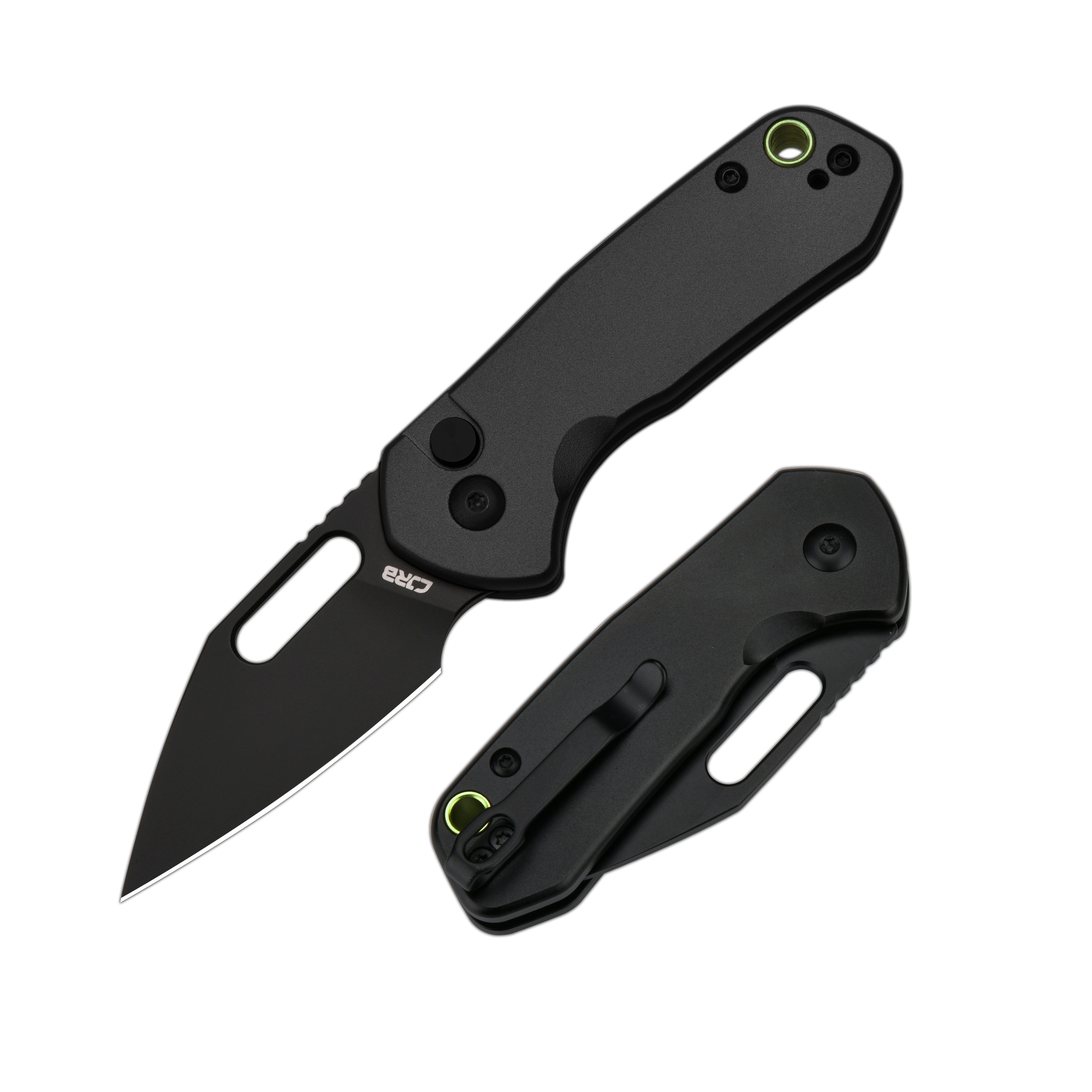 Cjrb Mini Pyrite J1933 AR-RPM9 Steel Blade Aluminium Handle Folding Knives - Black PVD / Black (J1933-BBK)