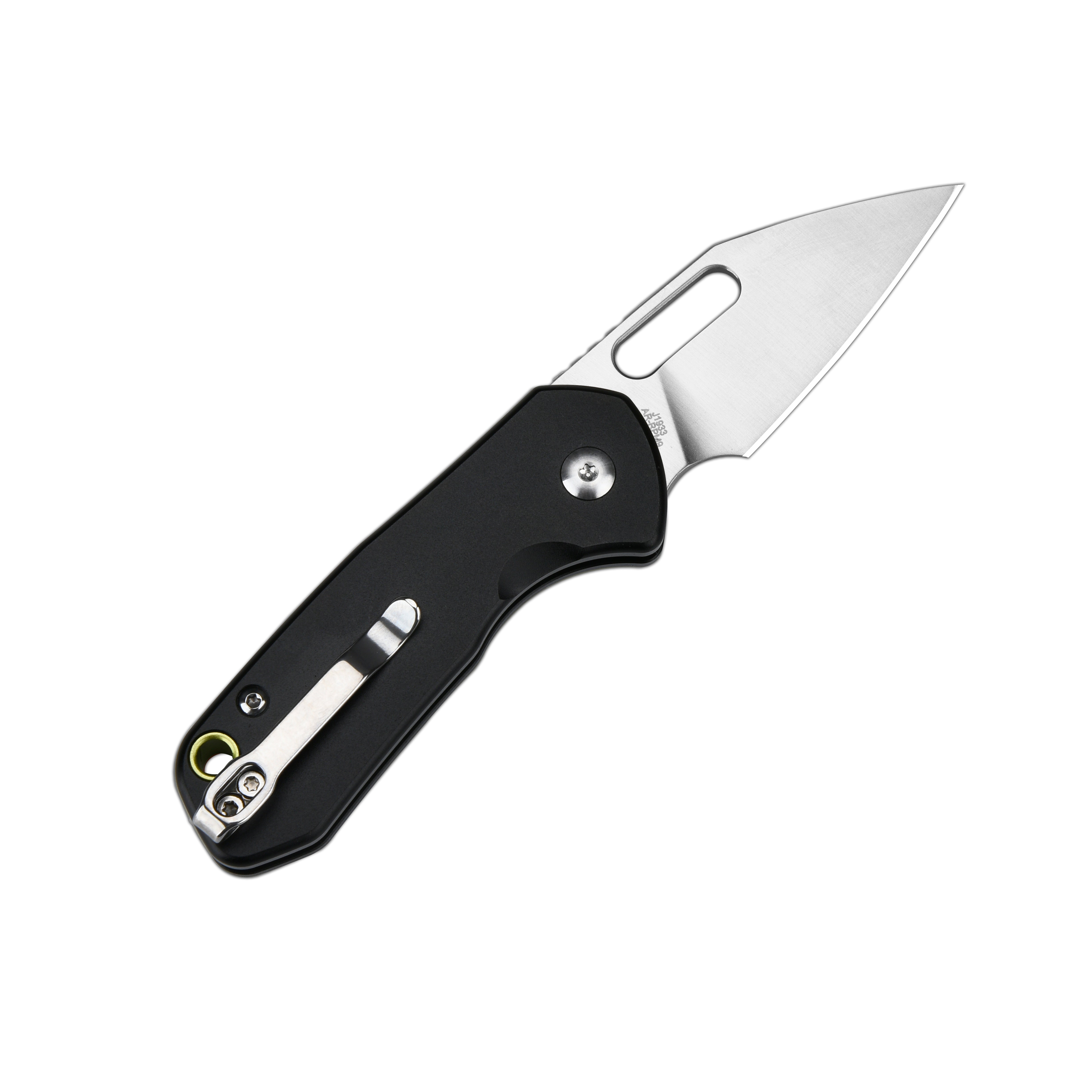 Cjrb Mini Pyrite J1933 AR-RPM9 Steel Blade Aluminium Handle Folding Knives - Sand Polish / Black (J1933-BK)
