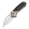 CJRB Mini Pyrite J1933 CPM S90V Blade Titanium and Fat Carbon Handle Folding Knives(Limited Edition)