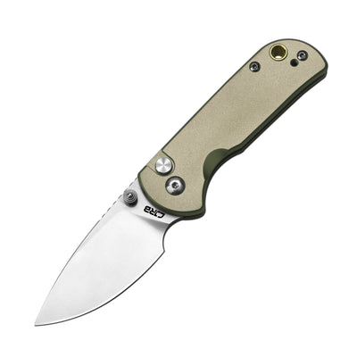 CJRB Mica J1934 AR-RPM9 Steel Blade Aluminium Handle Folding Knives - Sand Polish / Green (J1934-GN)