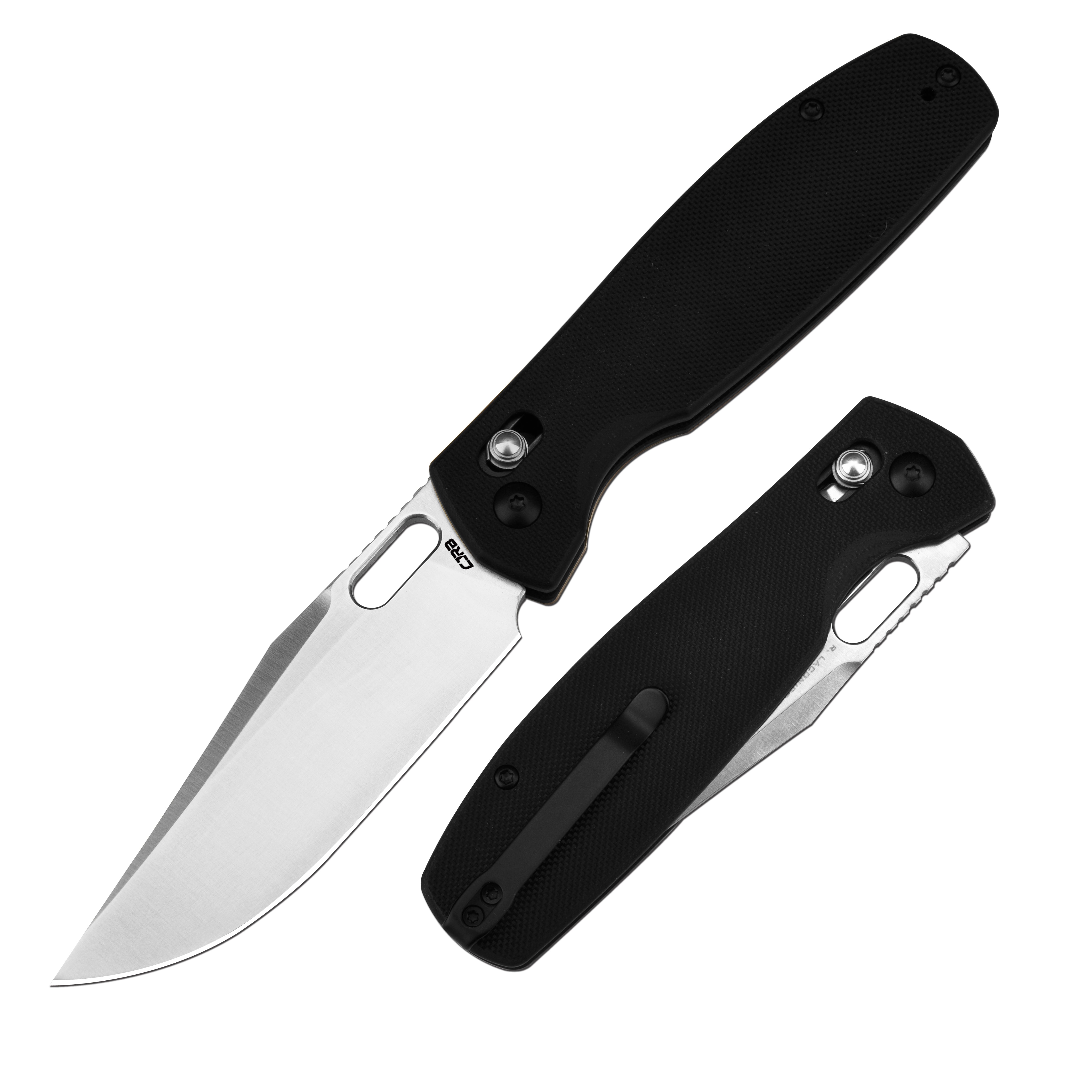 CJRB Prado J1936 AR-RPM9 Steel Blade G10 Handle Crossbar Lock Folding Knives - Black (J1936-BK)