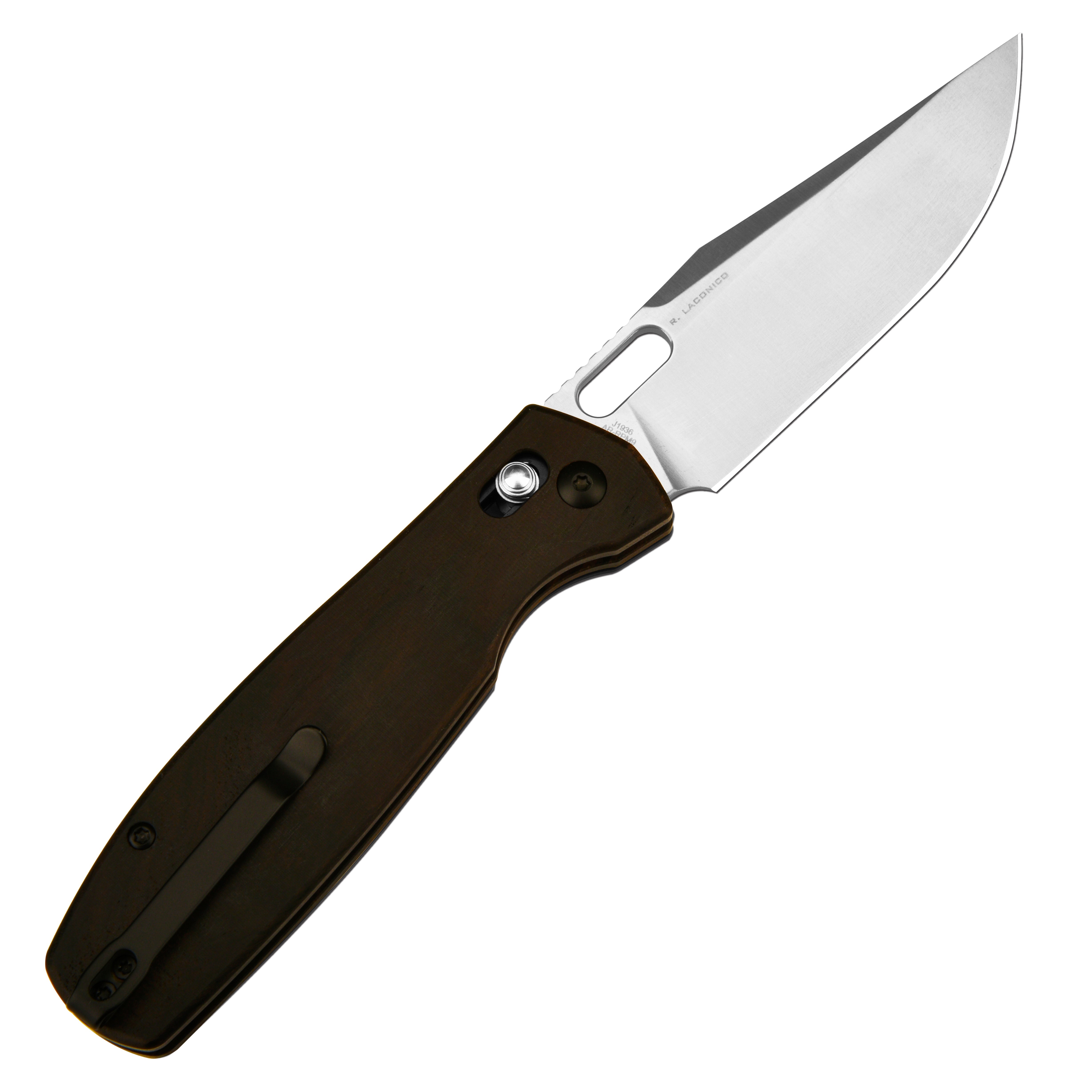 CJRB Prado J1936 AR-RPM9 Steel Blade Wood Handle Crossbar Lock Folding Knives - Ebony (J1936-EB)