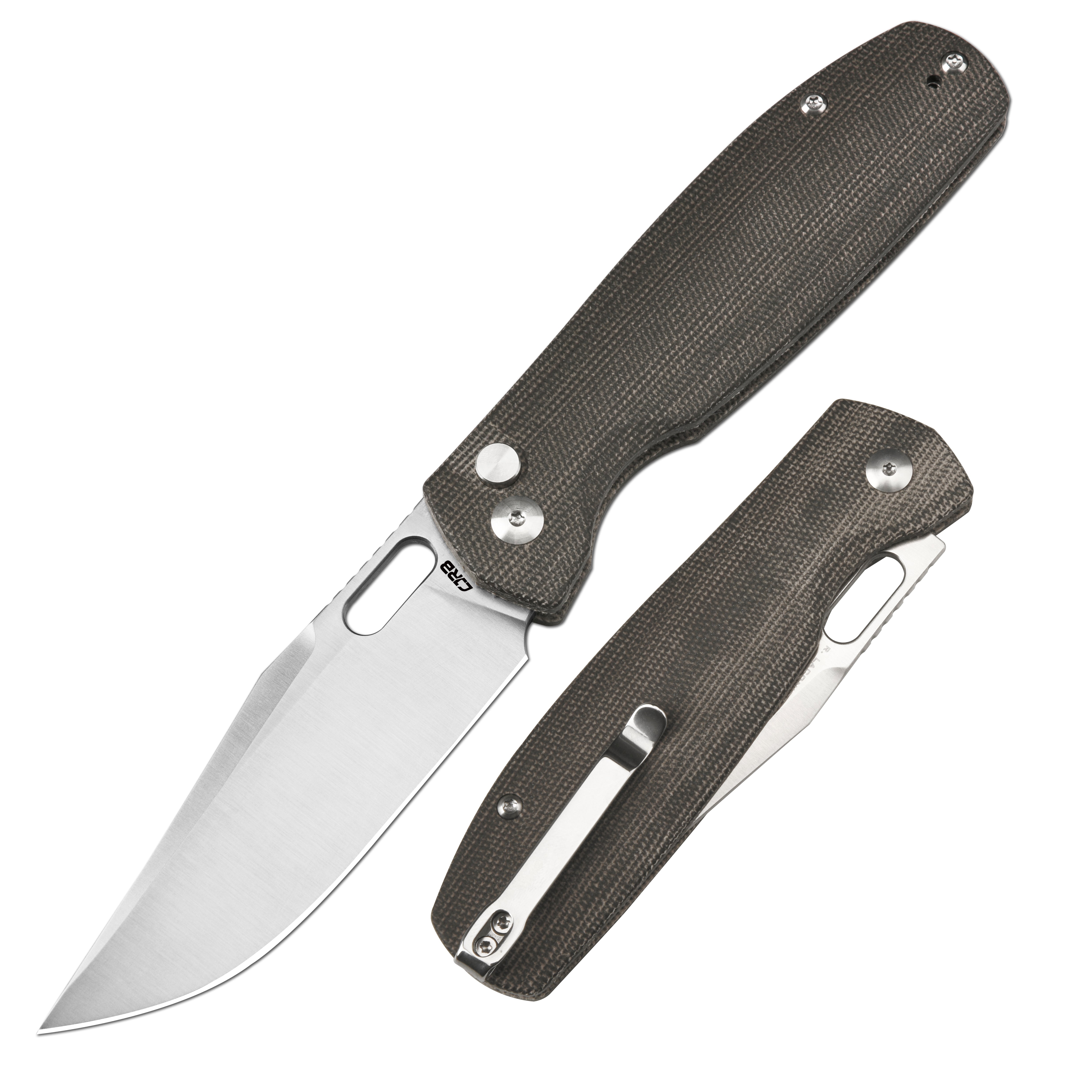 CJRB Prado J1936 AR-SFII Steel Blade Micarta Handle Button Lock Folding Knives(Limited Edition)