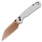 CJRB Pyrite-Light J1945 AR-RPM9 Steel Rose Gold Blade FRN Light Grey Handle Folding Knives (Exclusive)