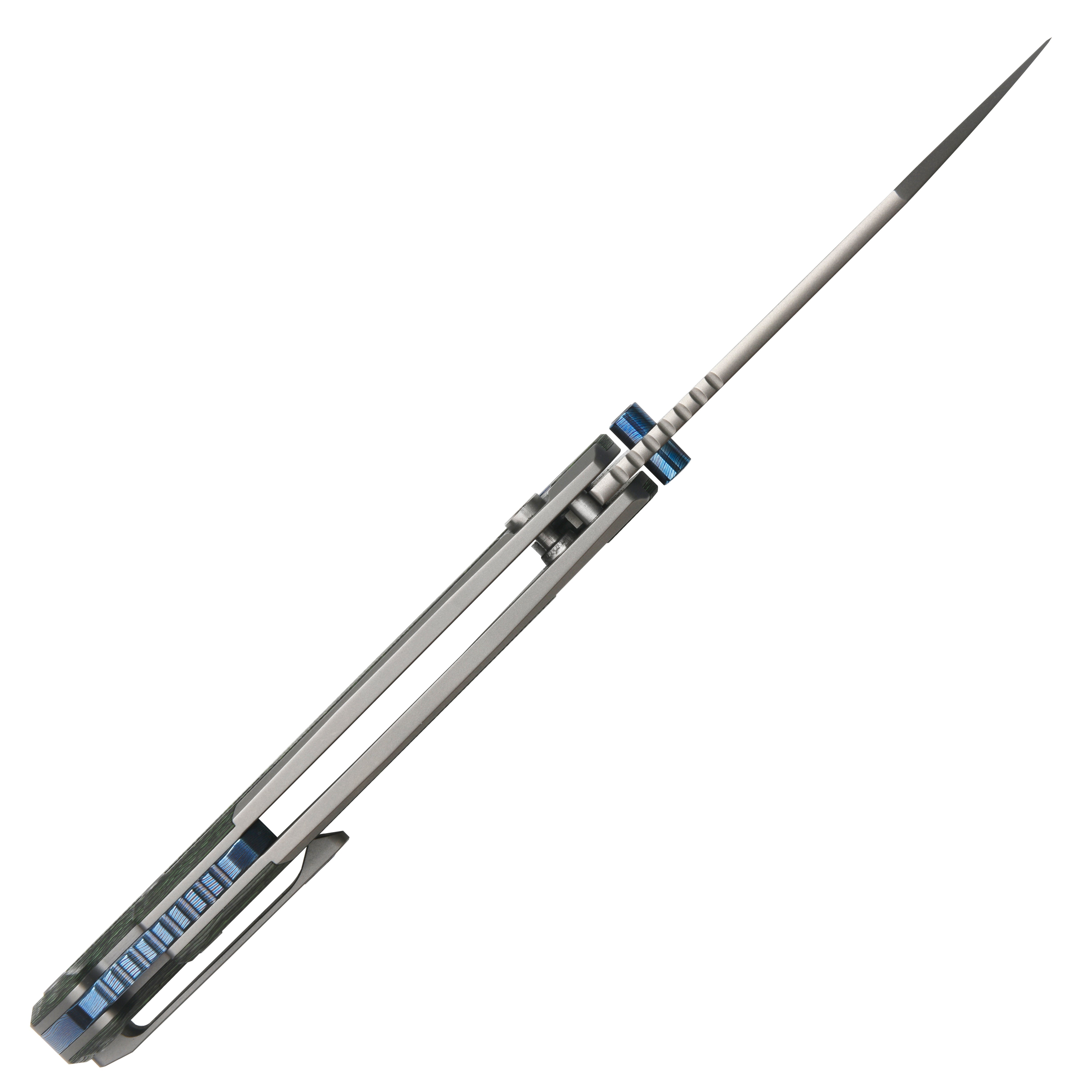 CJRB Interstellar Pyrite-Light J1945G S90V Blade Titanium and Fat Carbon Inlay Handle Folding Knives(Limited edition) - Gray (J1945G-JWCF)