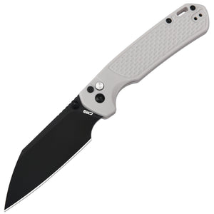 CJRB Large Pyrite-Light J1945L AR-RPM9 Steel Blade FRN Handle Folding Knives - Light Gray FRN Handle/Black PVD Coating Blade (J1945L-BGY)