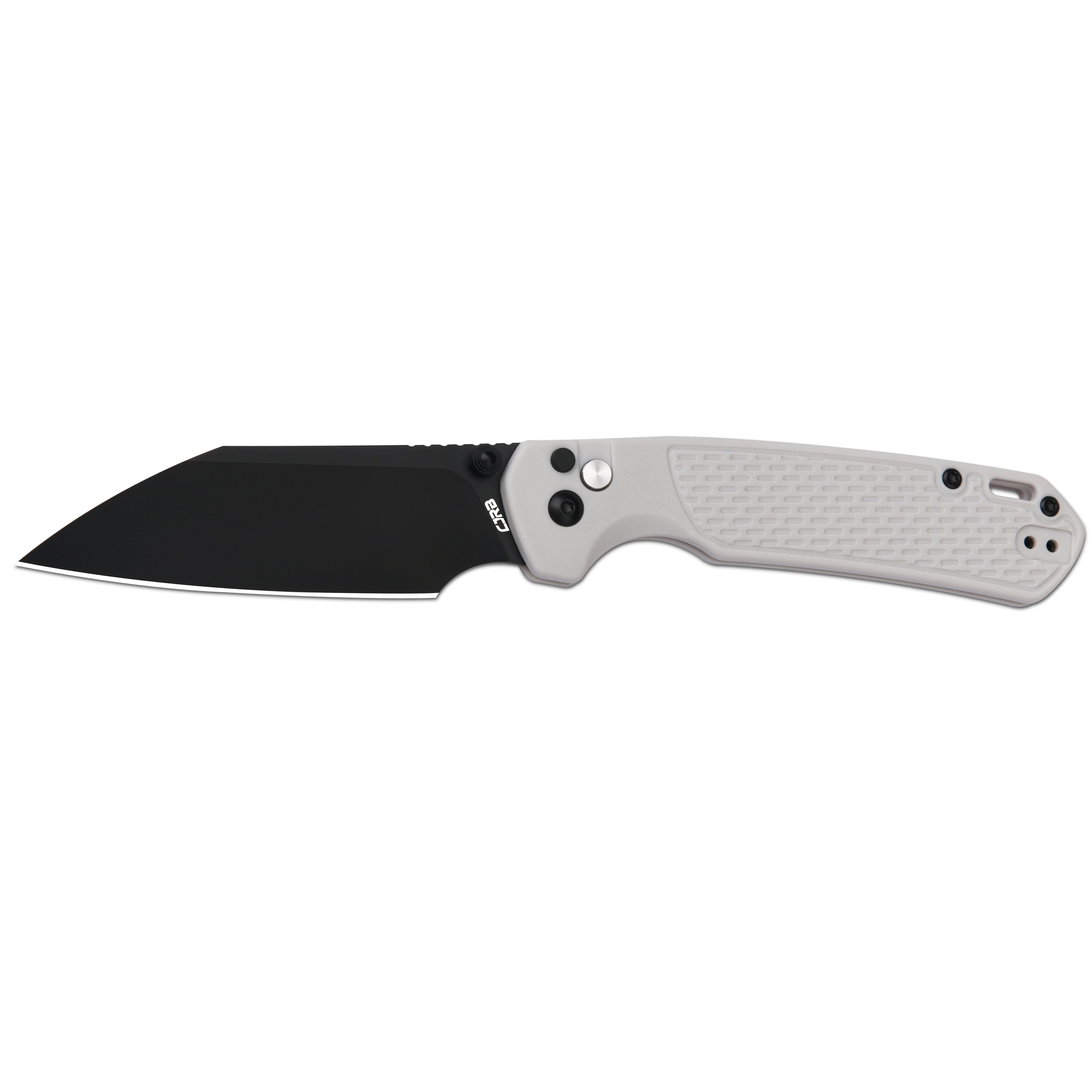 CJRB Large Pyrite-Light J1945L AR-RPM9 Steel Blade FRN Handle Folding Knives - Light Gray FRN Handle/Black PVD Coating Blade (J1945L-BGY)