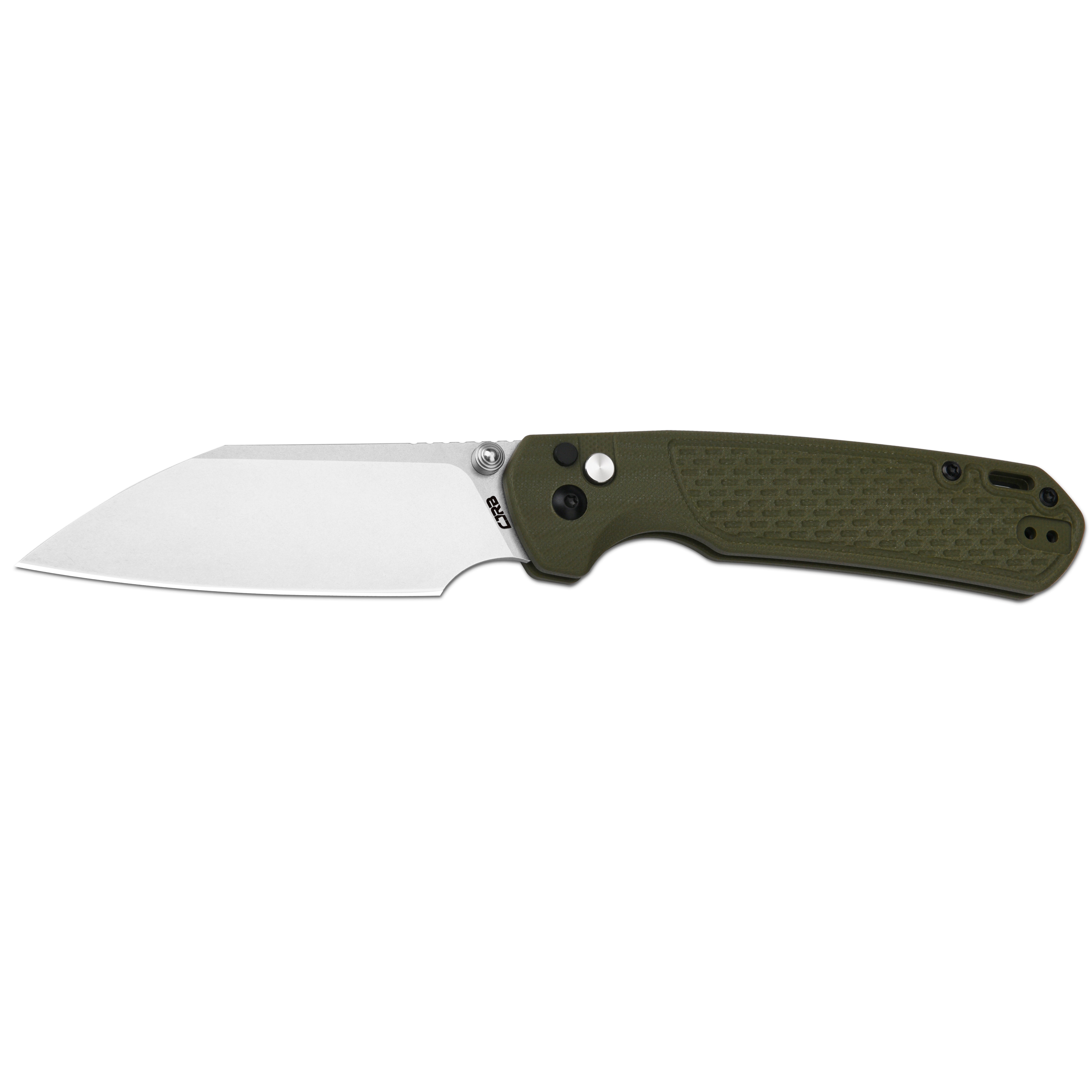 CJRB Large Pyrite-Light J1945L AR-RPM9 Steel Blade G10 Handle Folding Knives - Green G10 Handle/Stone Wash Blade (J1945L-GN)