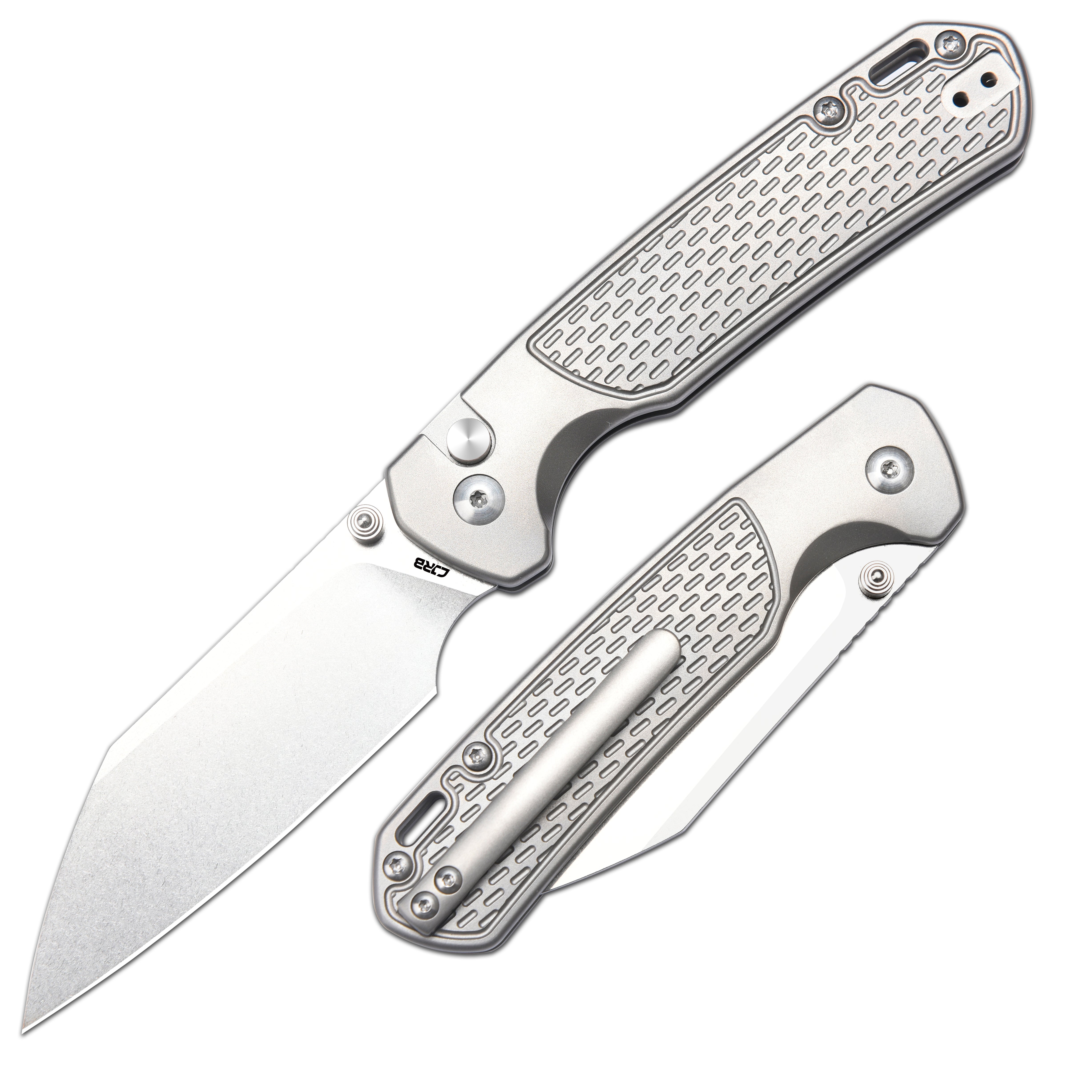 CJRB Pyrite-Light J1945T CPM 20CV Steel Titanium Handle Folding Knives(Exclusive)