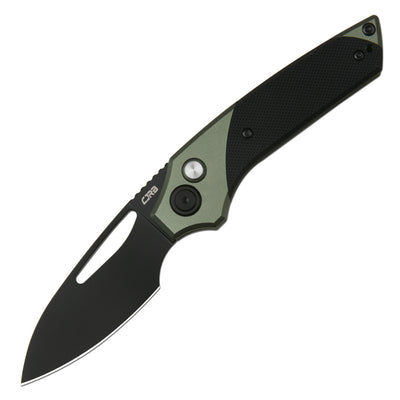CJRB Version J1949 AR-RPM9 Blade Aluminum and G10 Handle Folding Knives - Black PVD / Green Aluminum& Black G10 (J1949-BBK)