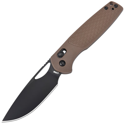 CJRB Acacia J1952 AR-RPM9 Blade Steel FRN Handle Folding Knives - Black PVD Blade/Brown FRN Handle (J1952-BBN)