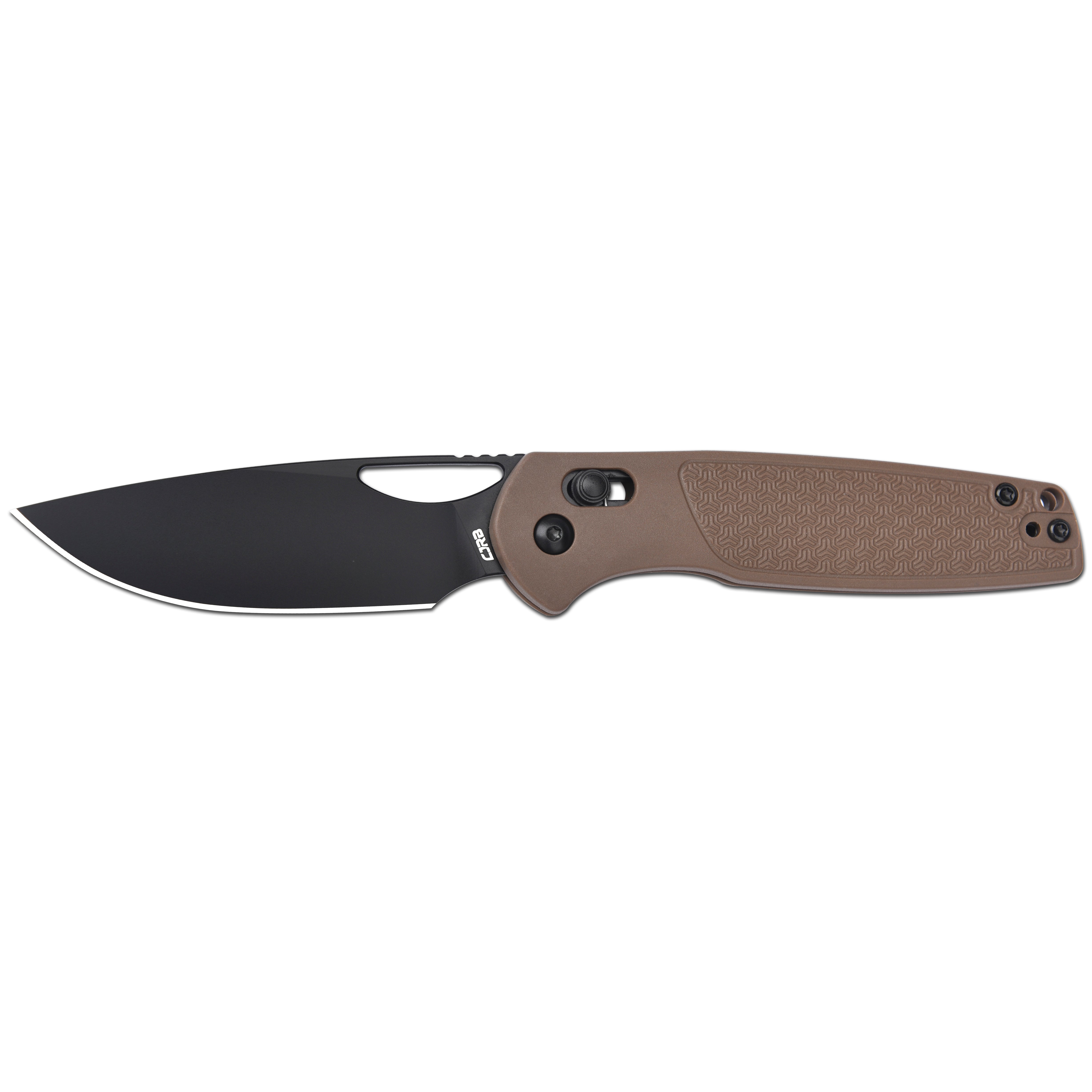 CJRB Acacia J1952 AR-RPM9 Blade Steel FRN Handle Folding Knives - Black PVD Blade/Brown FRN Handle (J1952-BBN)
