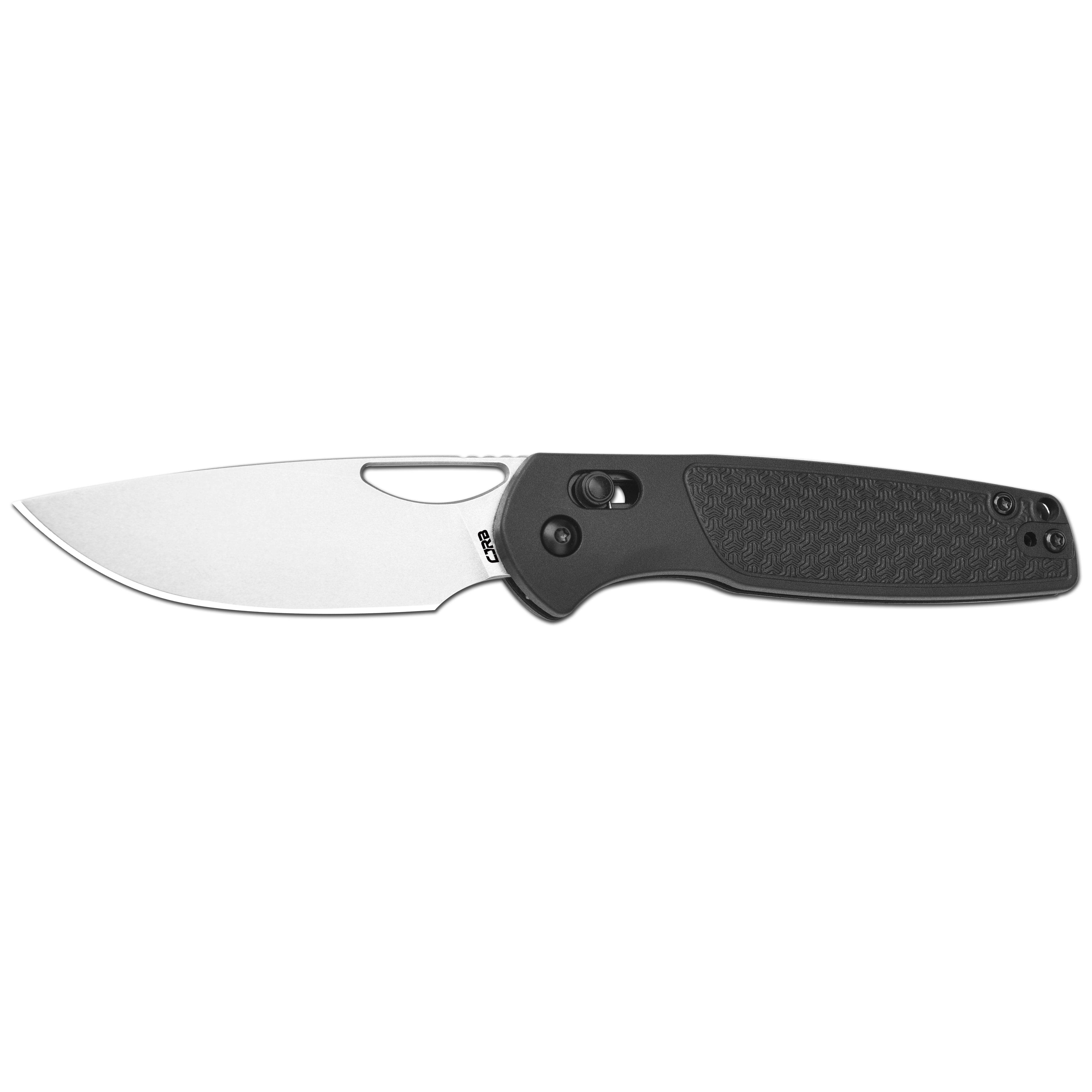 CJRB Acacia J1952 AR-RPM9 Blade Steel FRN Handle Folding Knives - Stone Wash Blade/Black FRN Handle (J1952-BK)