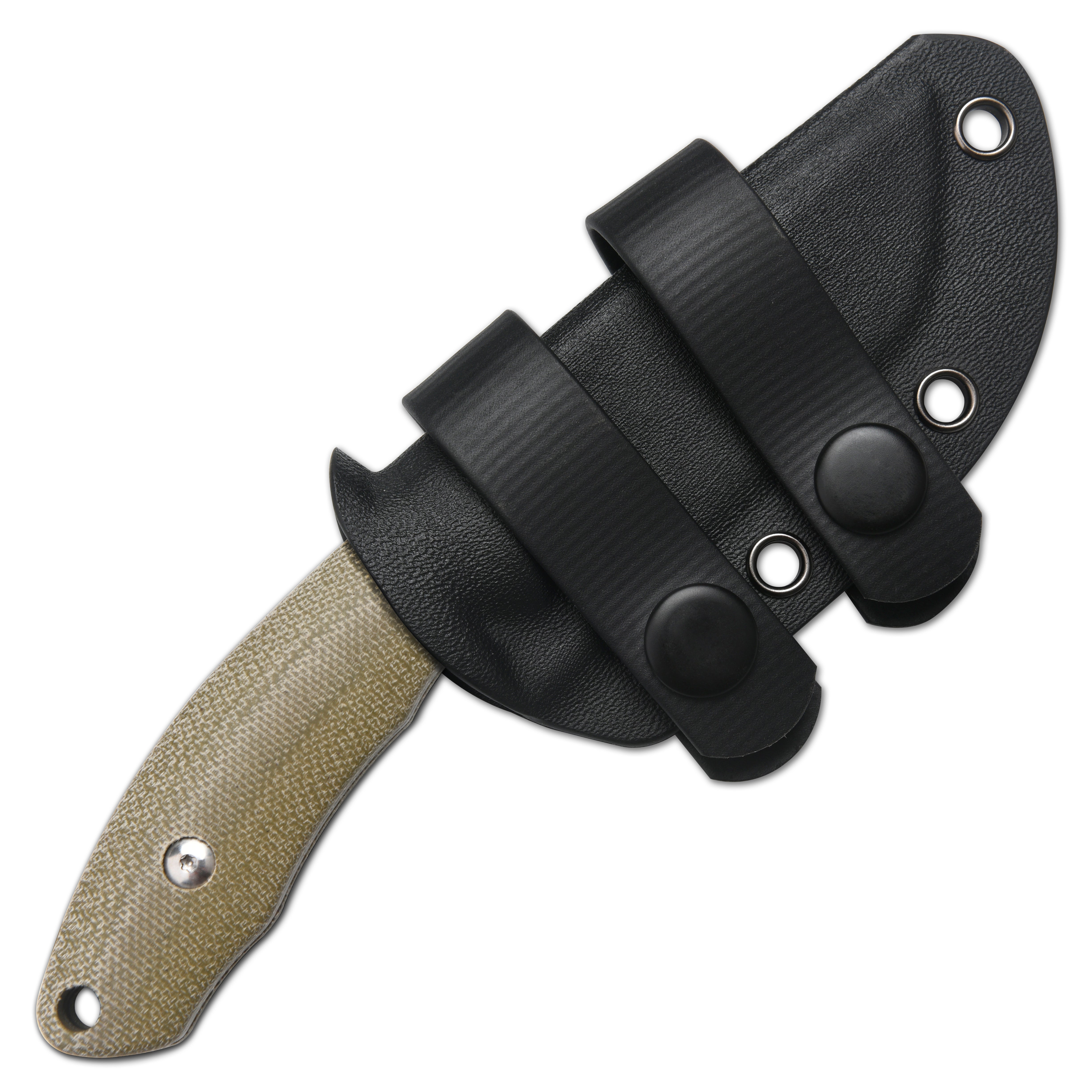 CJRB Mutt J1958 AR-RPM9 Steel Blade Fixed Blade Knives - Mircarta (J1958-ODG)