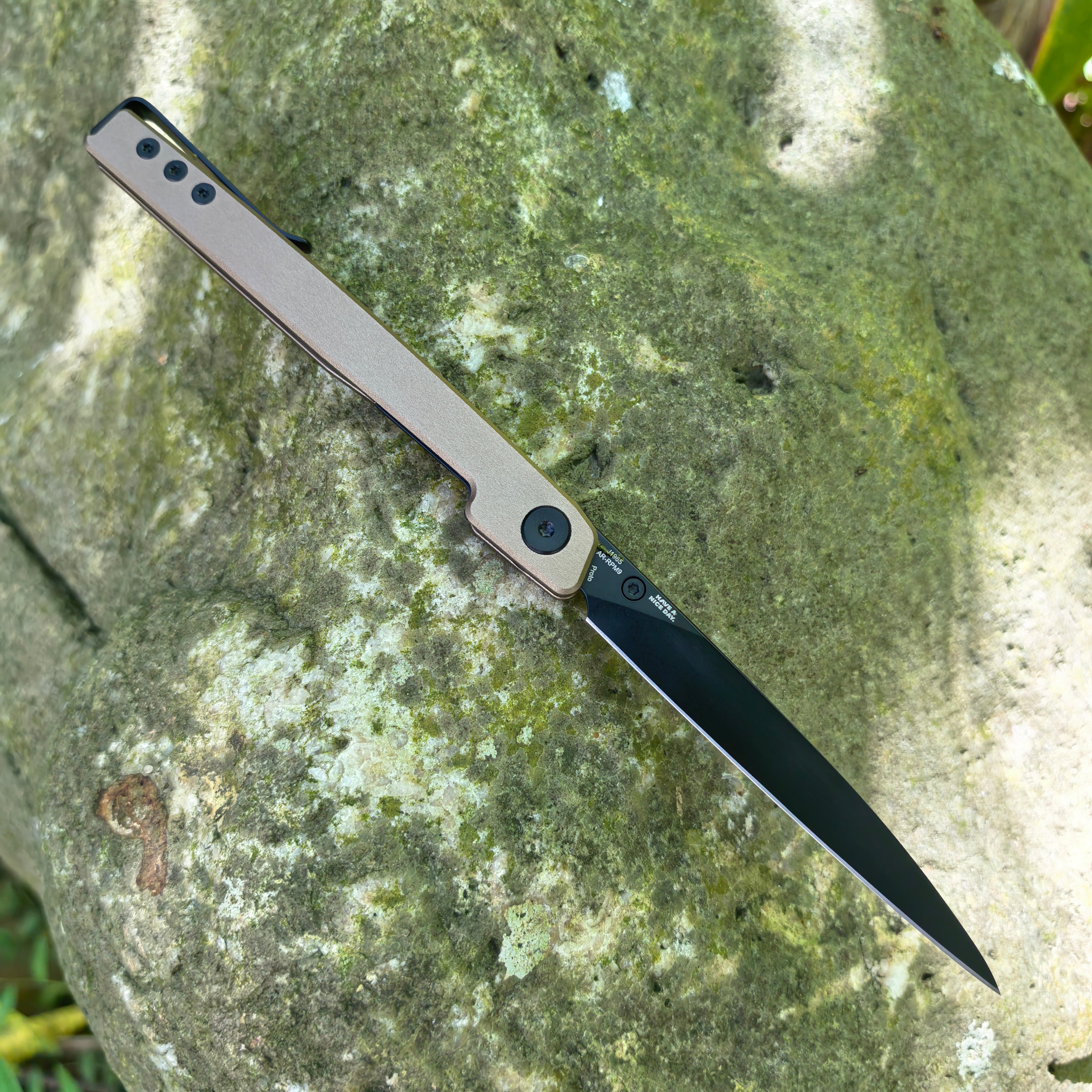 CJRB Prototype Lanky J1965 AR-RPM9 Steel Blade Aluminum Handle Folding Knives