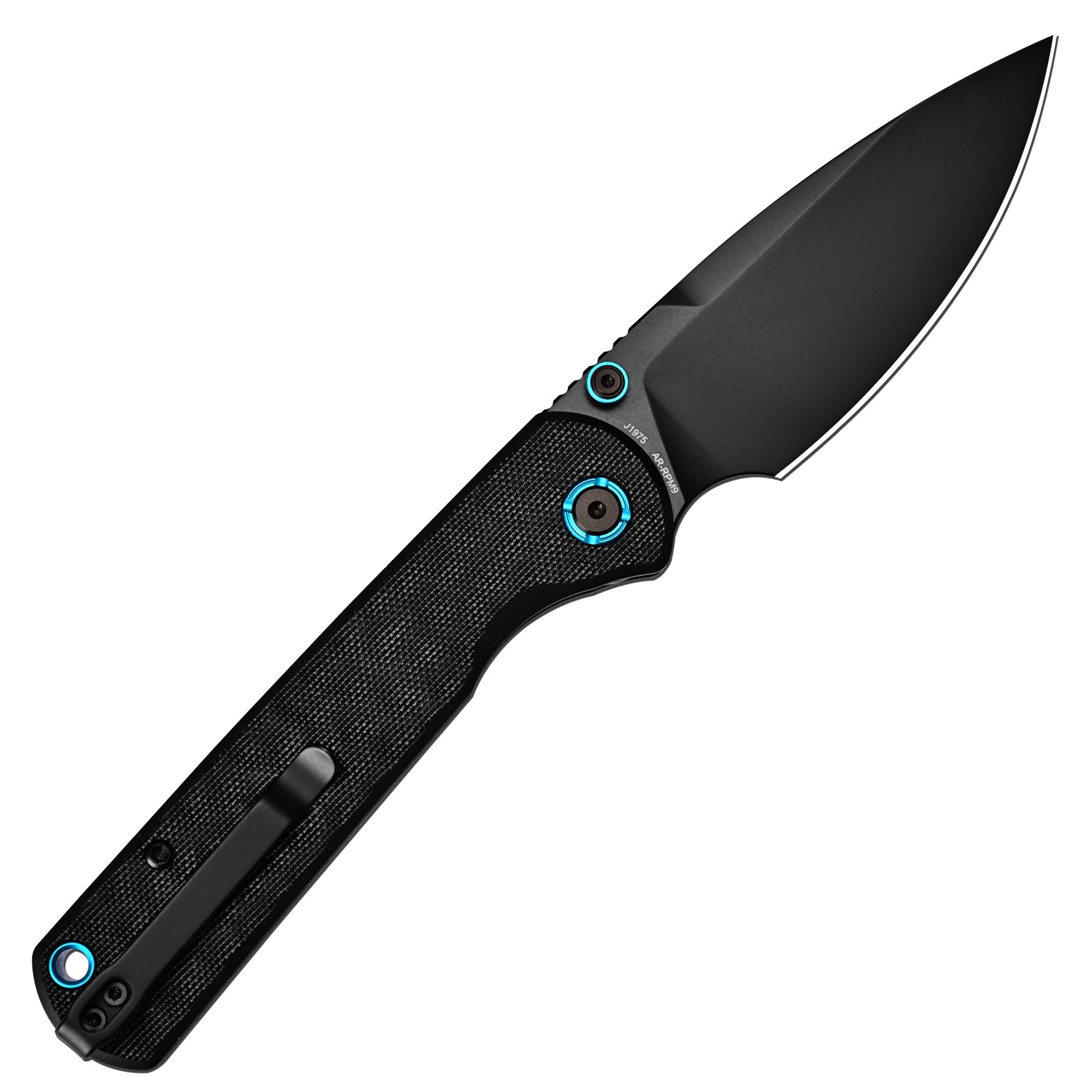 CJRB Latitude Thumb Stud & Top Liner Lock EDC Knife G10(3D-Textured) Handle(3.47'' AR-RPM9 Steel Black PVD Blade) J1975-NBK (Exclusive)