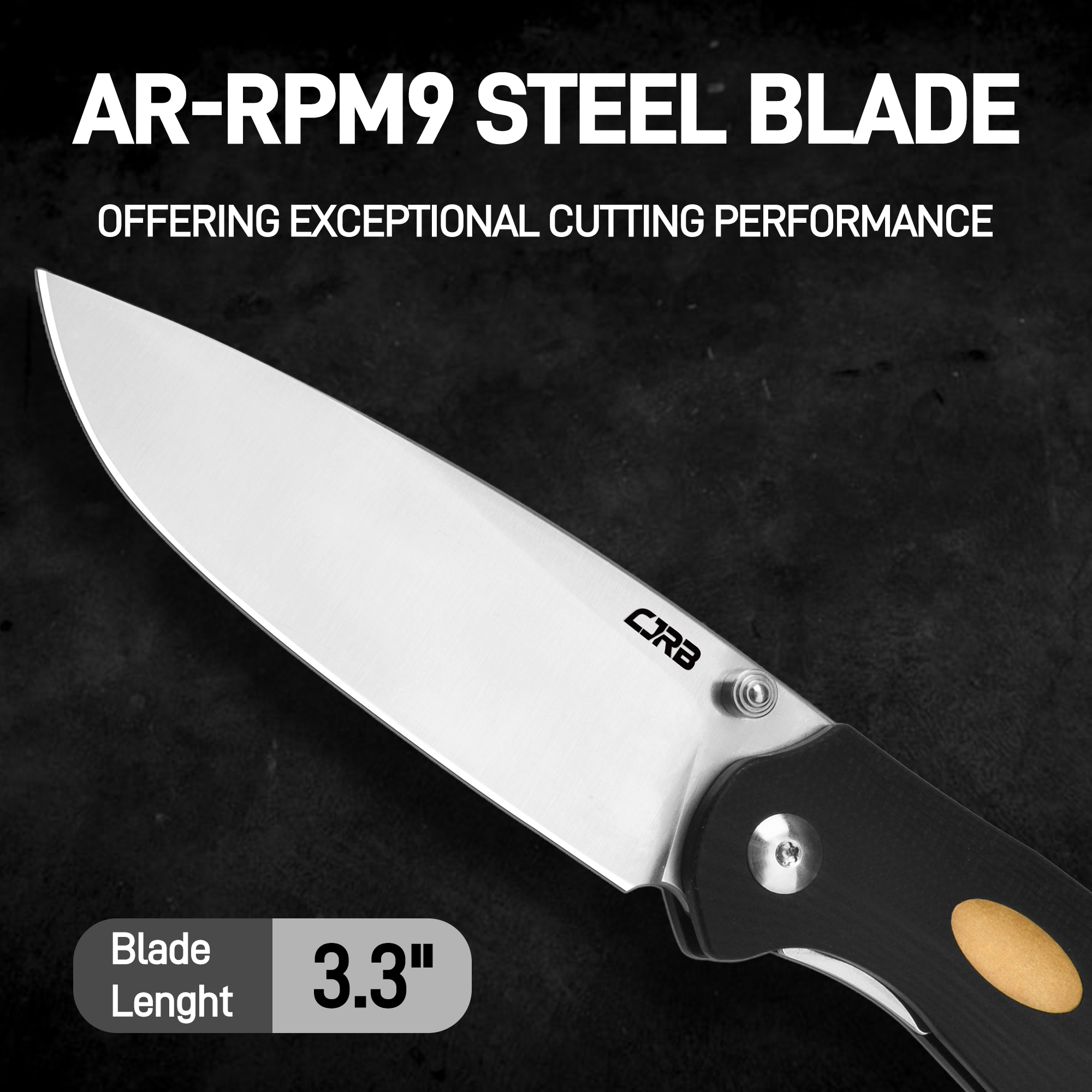 CJRB Aes J1938 AR-RPM9 Steel Blade G10 Handle Folding Knives